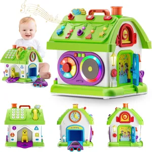 Toys for 1 Year Old Girl Boy, Montessori Musical Toy for 1 Year Old Girl Gift, First Birthday Girl Gift, Baby Toy 12-18 Months, Bilingual Educational Learning for 1  Year Old Toddlers