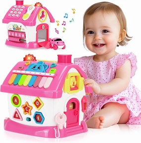 Toys for 1  Year Old Girl Gifts: Montessori Musical Toddler Toys Age 1-2 - 8-in-1 Multi-Functional House Educational Baby Toy 6-12 12-18 Months - First Birthday Gift for 1 2 Year Old Girls Boys Kids