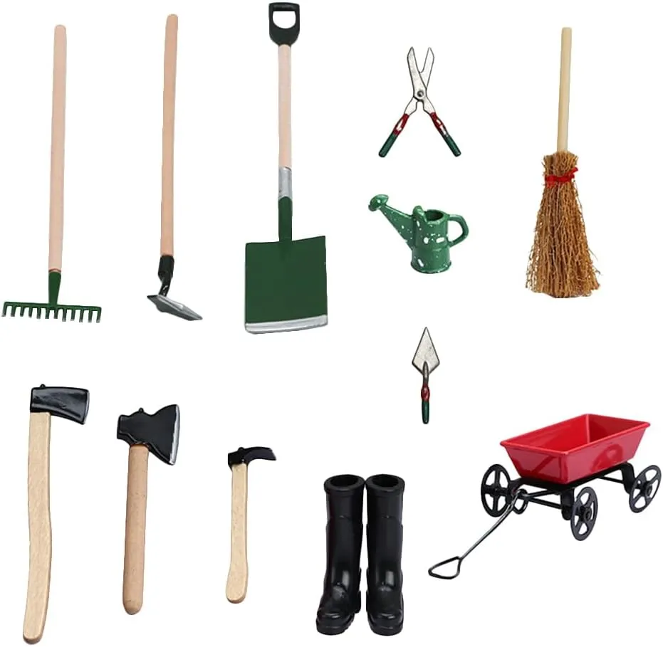 Toyvian 1 Set Model Farm Tools Miniature Farm Tools Mini Farm Shovels Rakes Toys Tools Dollhouse Farming Tools Miniatures Mini Toy Dollhouse Farm Tools Plant Garden Tools