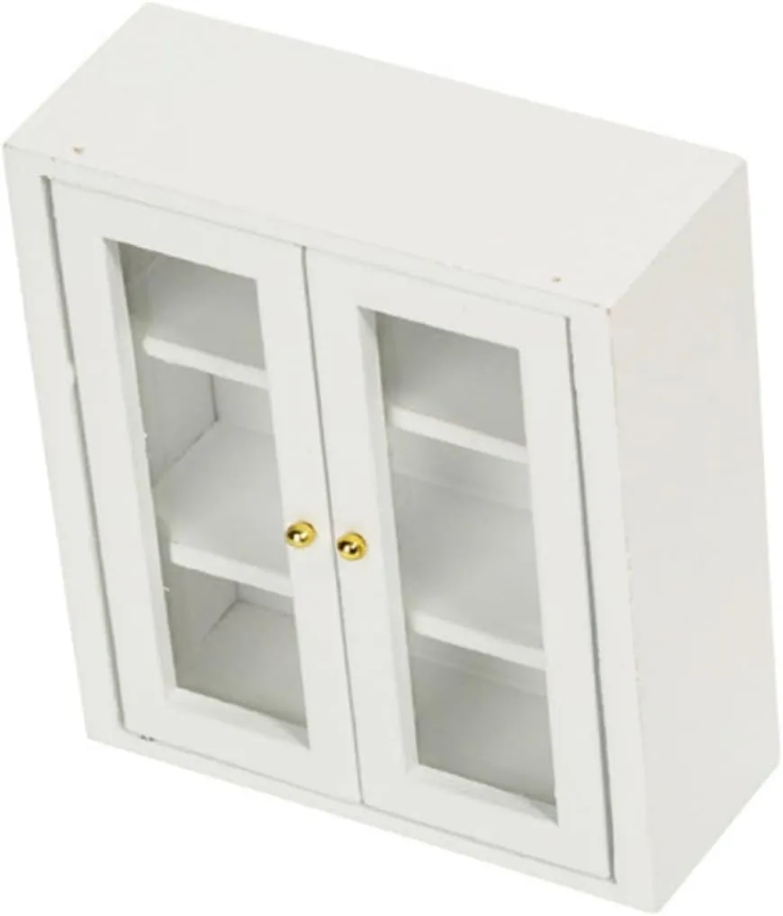 Toyvian 2pcs Scale Dollhouse Bathroom Hanging Cabinet Micro Furniture Decor for Mini House Display for DIY Projects and Creative Interiors