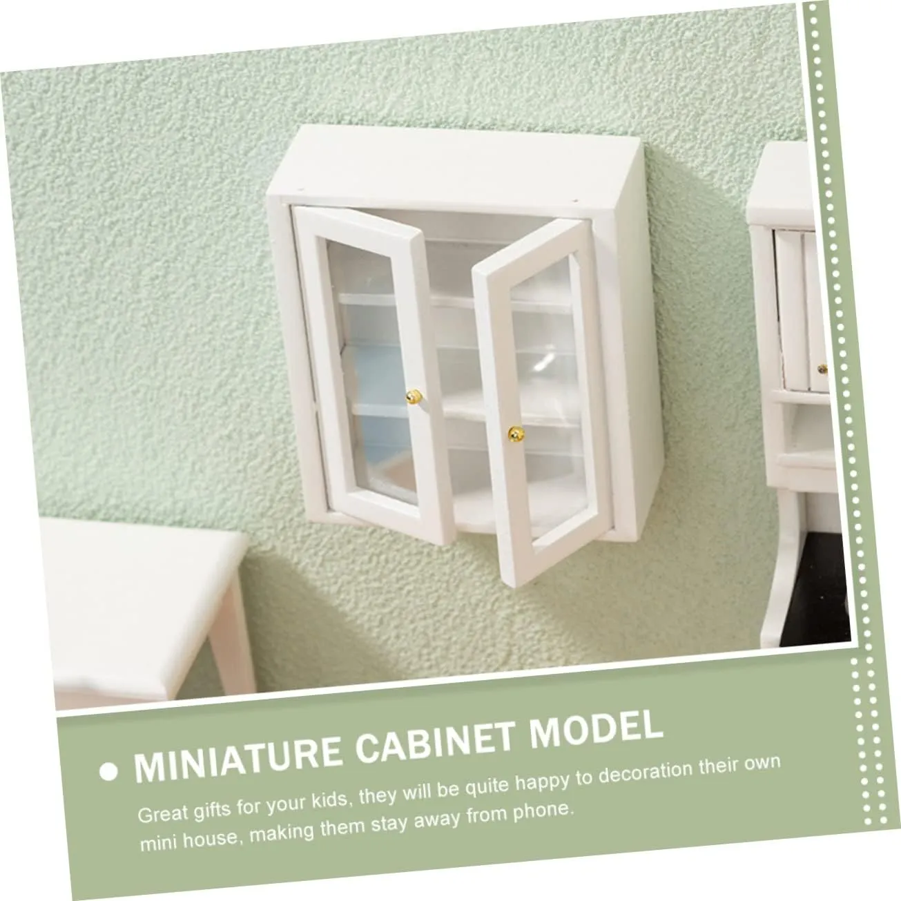 Toyvian 2pcs Scale Dollhouse Bathroom Hanging Cabinet Micro Furniture Decor for Mini House Display for DIY Projects and Creative Interiors