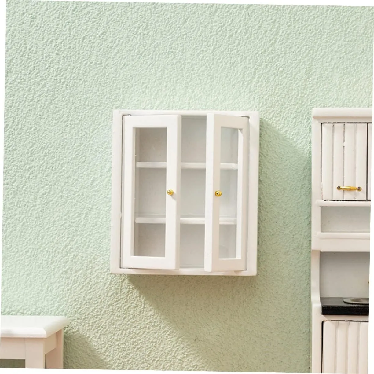 Toyvian 2pcs Scale Dollhouse Bathroom Hanging Cabinet Micro Furniture Decor for Mini House Display for DIY Projects and Creative Interiors