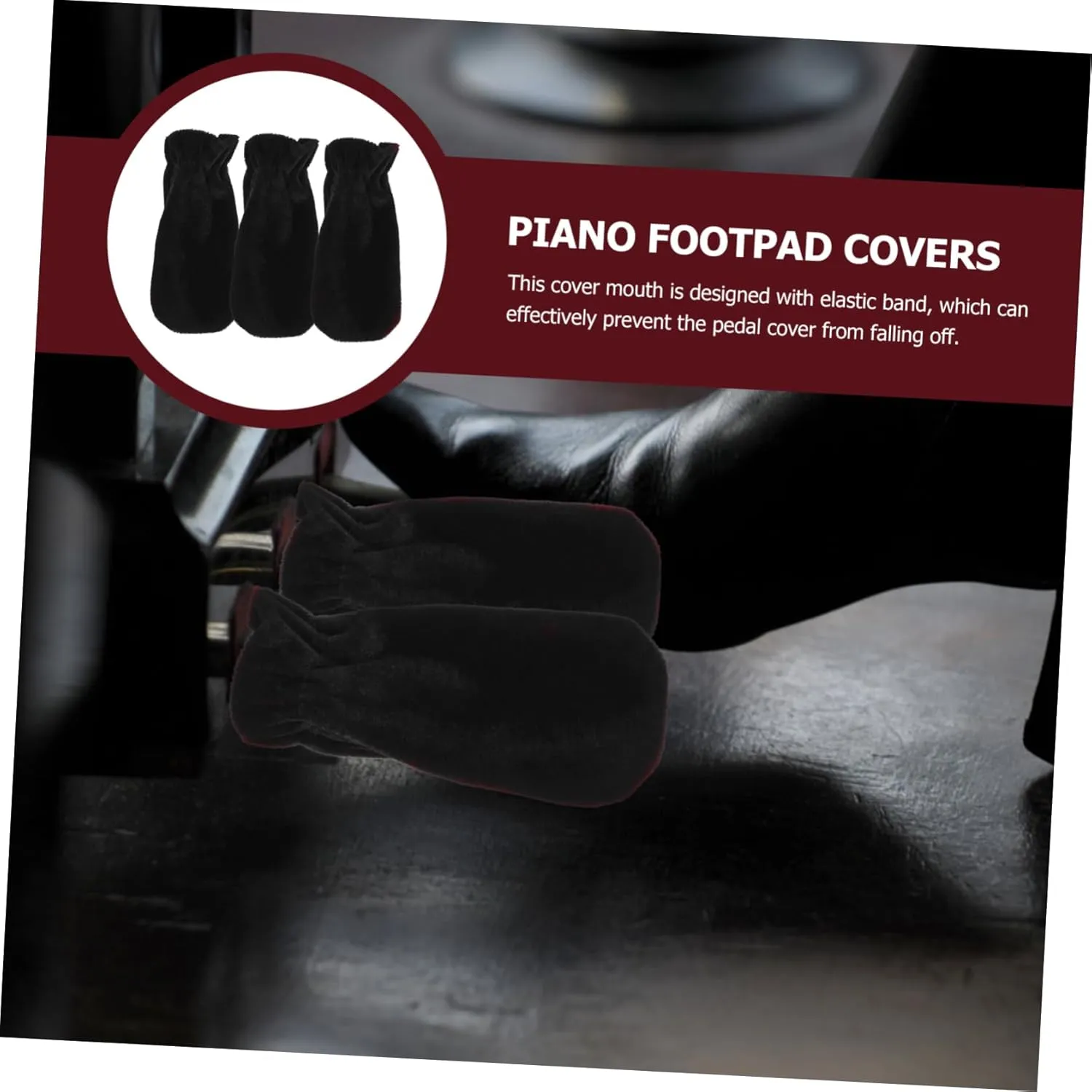 Toyvian Sets Piano Foot Sustain Pedal Sleeves Protective Covers for Piano Accessories Lightweight Portable and Easy to Clean