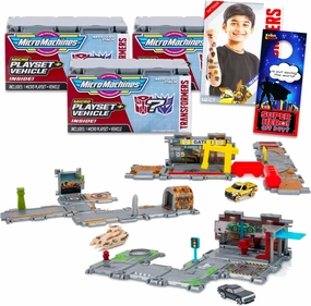 Transformers Blind Box Micro Machines Set - Bundle With 3 Mystery Playsets Plus Tattoos | Toy Vehicle Party Favors