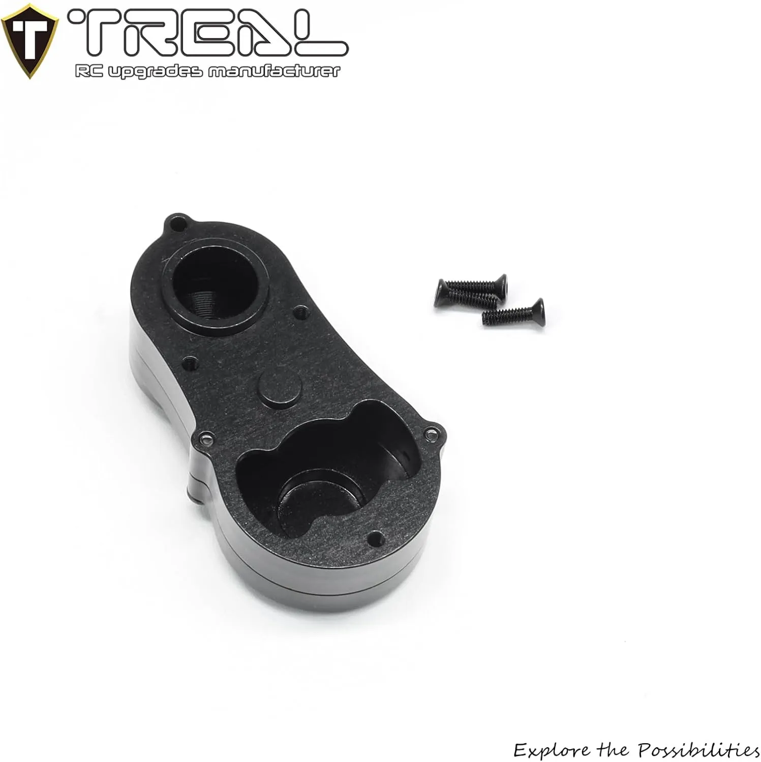 TREAL Aluminum 7075 Transmission Gearbox Protective Case Set for Losi 1/18 Mini LMT(Black)