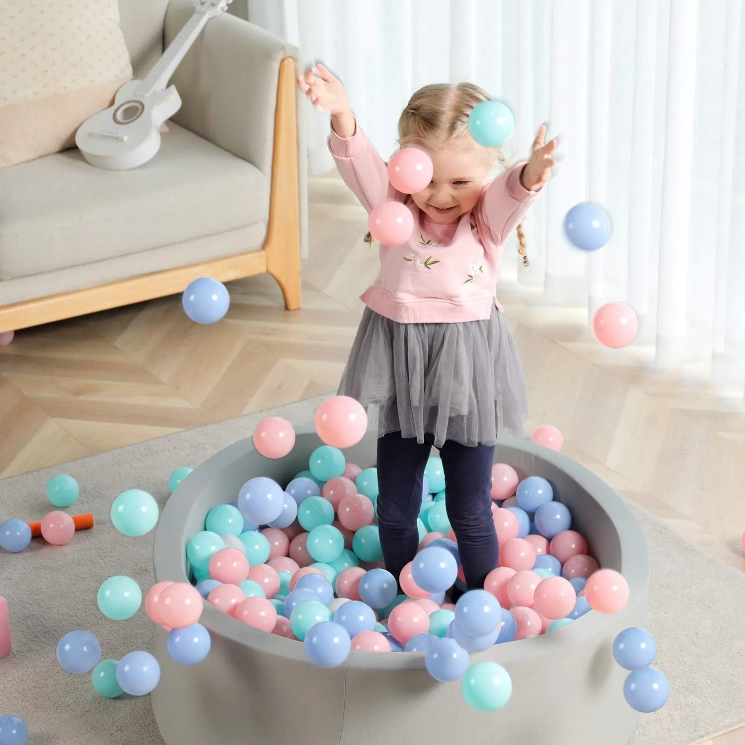 TRENDBOX 100 pcs Macaron Ball Pit Balls Plastic Balls for Ball Pit Pool Playpen Babies Kids Children Birthday Parties