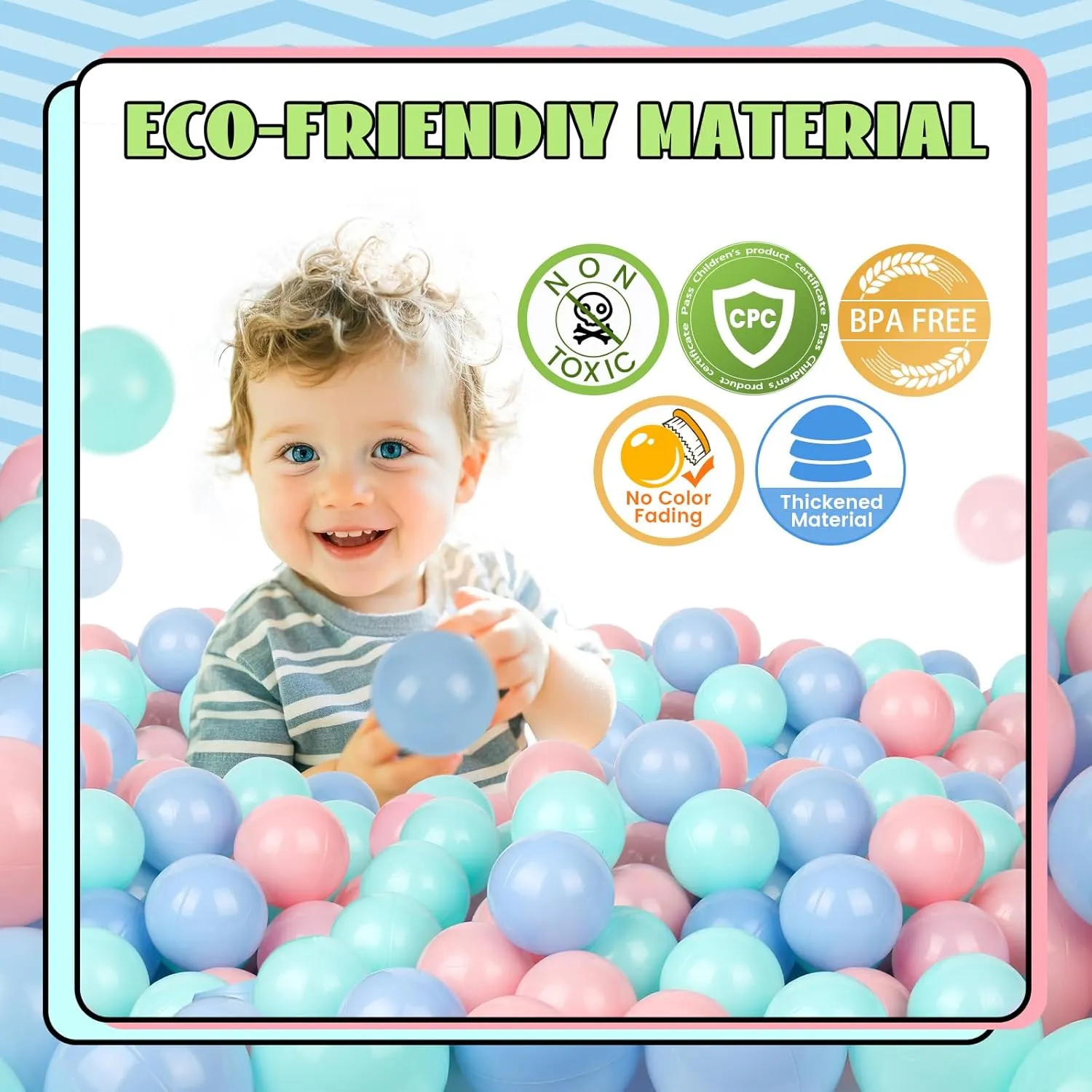 TRENDBOX 100 pcs Macaron Ball Pit Balls Plastic Balls for Ball Pit Pool Playpen Babies Kids Children Birthday Parties