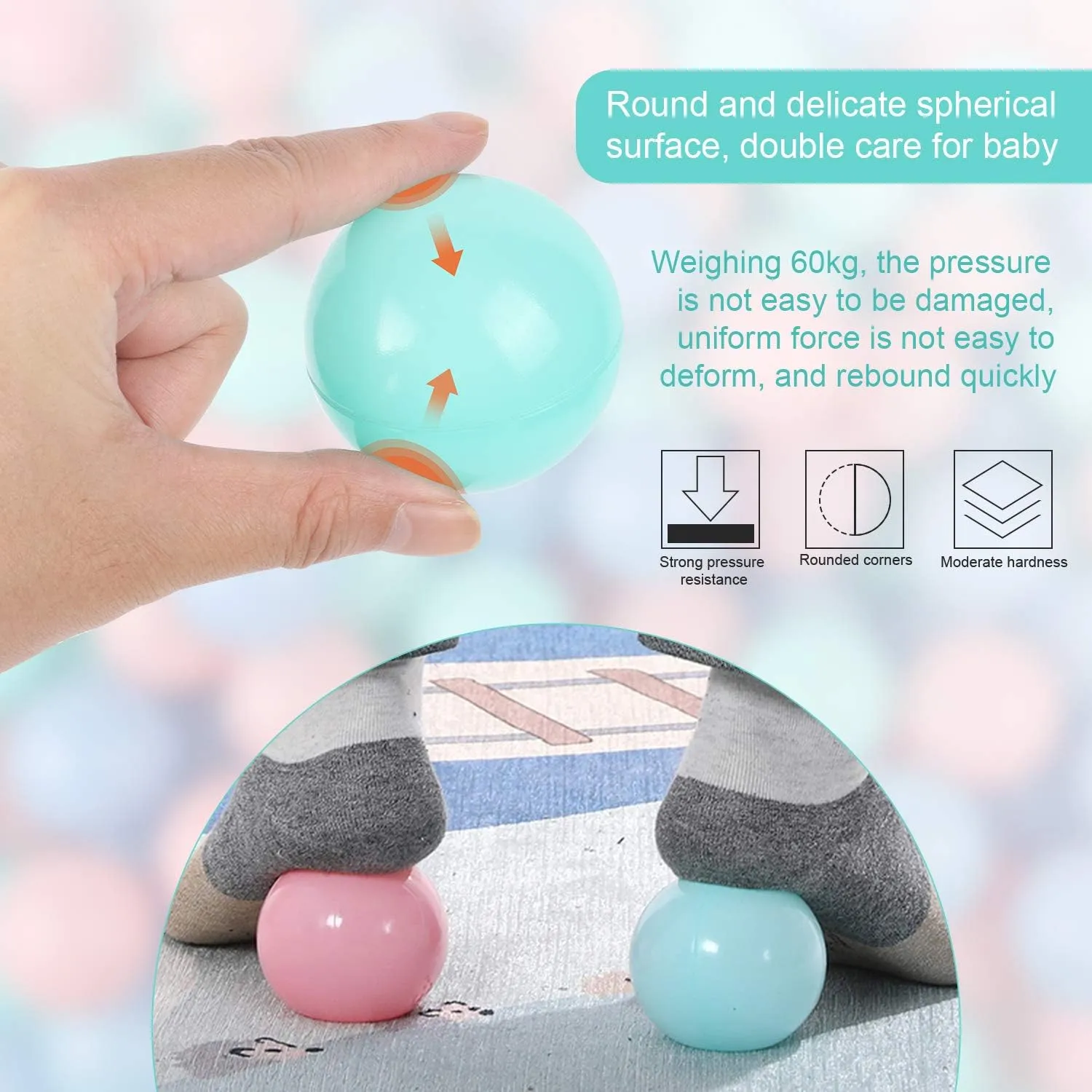 TRENDBOX 100 pcs Macaron Ball Pit Balls Plastic Balls for Ball Pit Pool Playpen Babies Kids Children Birthday Parties