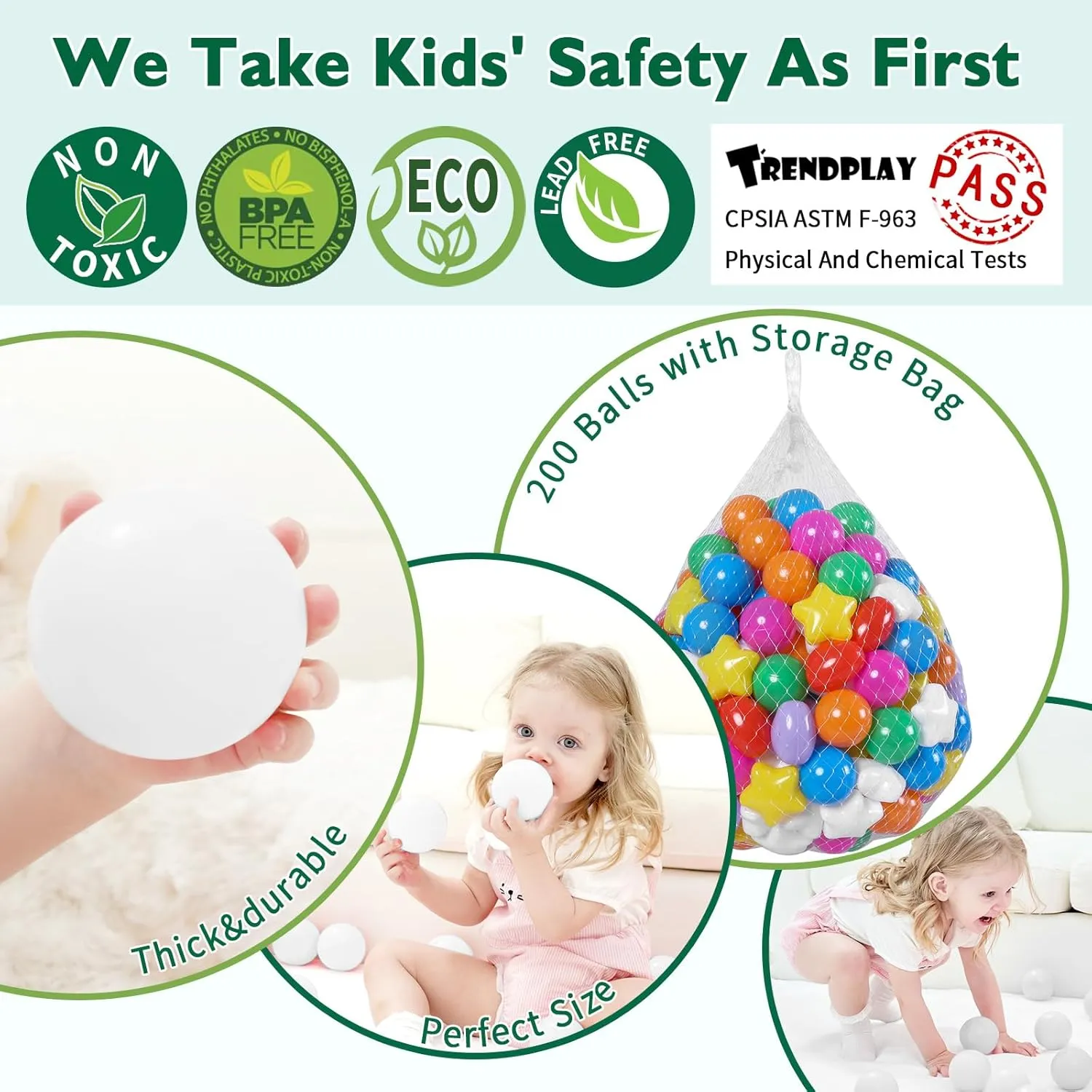 TRENDPLAY Ball Pit Balls Star and Heart Shapes for Toddlers - 50 100 200 500 Count Plastic Balls for Ball Pit Fun and Play