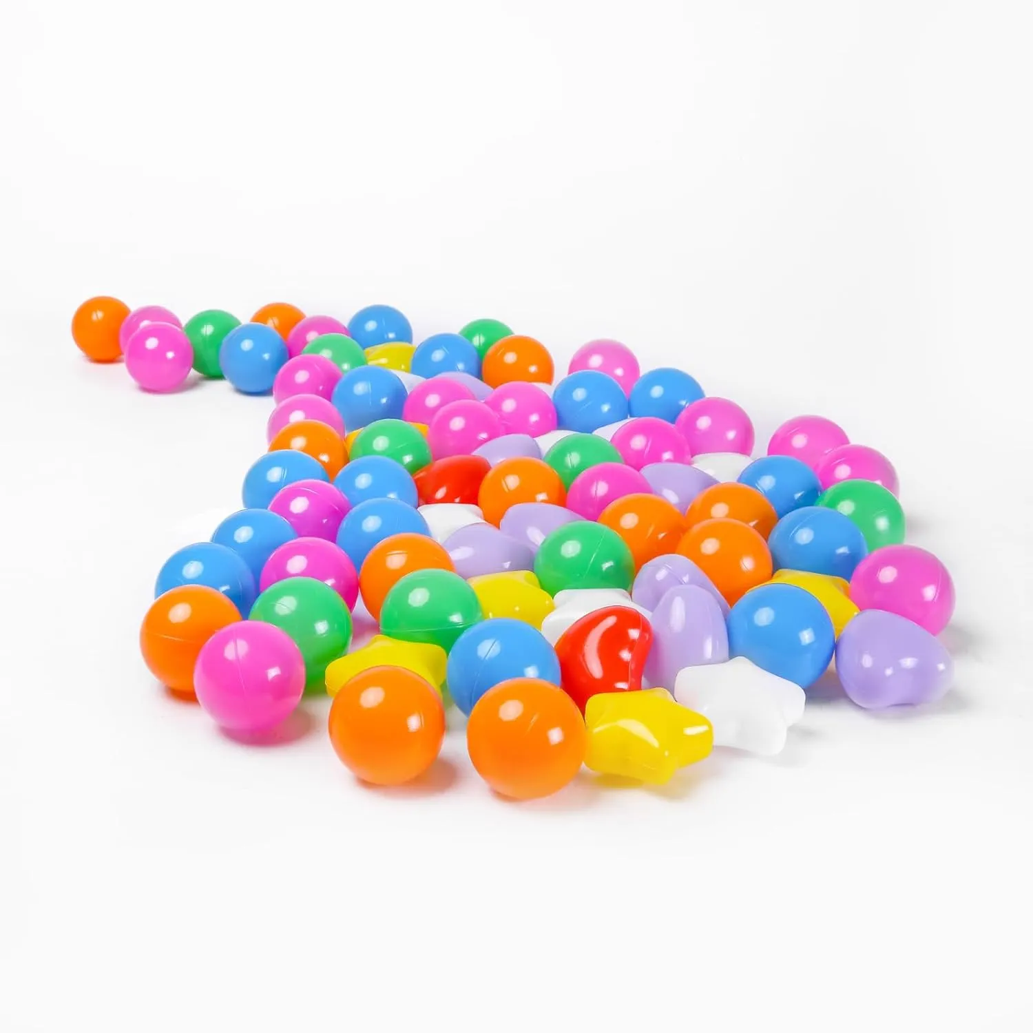 TRENDPLAY Ball Pit Balls Star and Heart Shapes for Toddlers - 50 100 200 500 Count Plastic Balls for Ball Pit Fun and Play