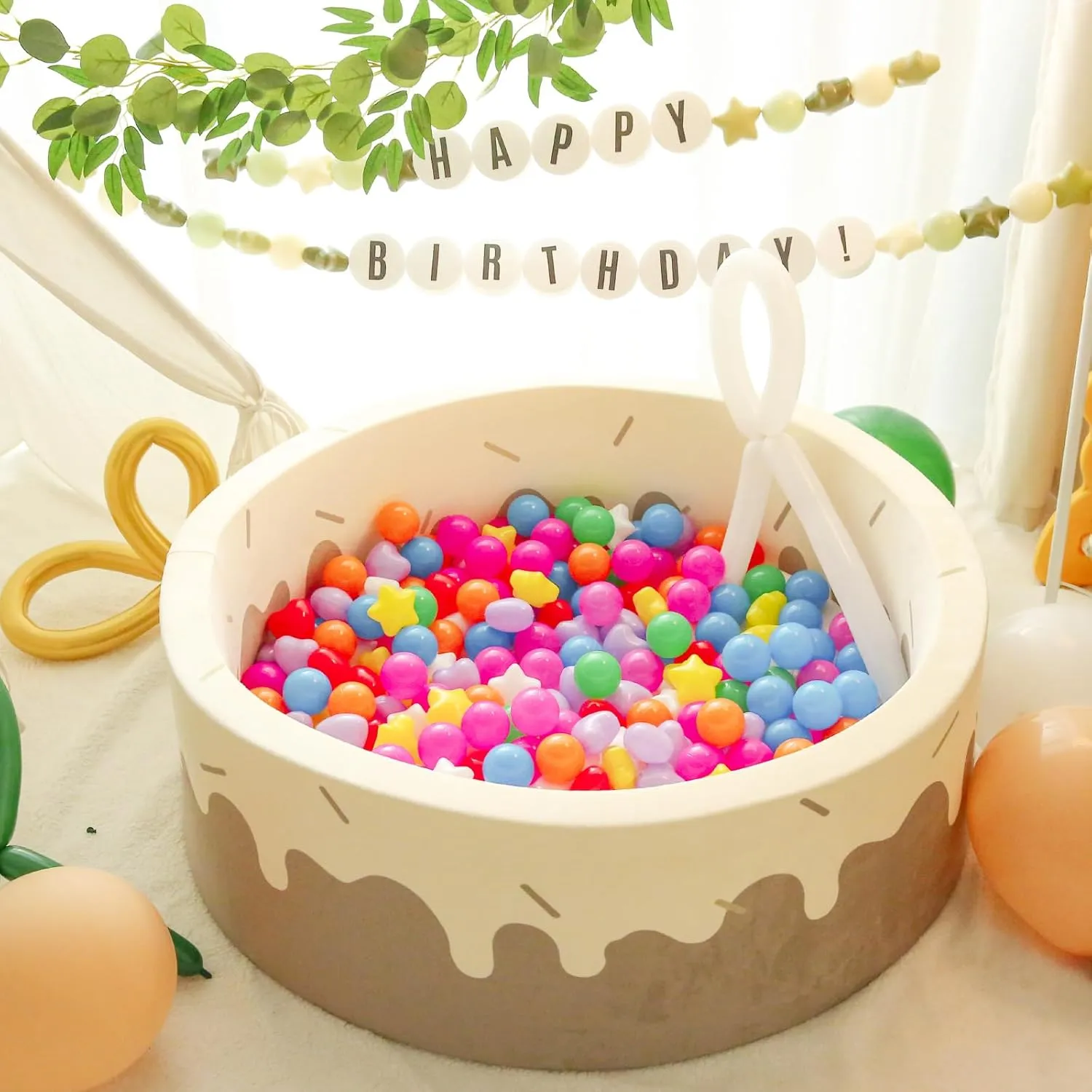 TRENDPLAY Ball Pit Balls Star and Heart Shapes for Toddlers - 50 100 200 500 Count Plastic Balls for Ball Pit Fun and Play