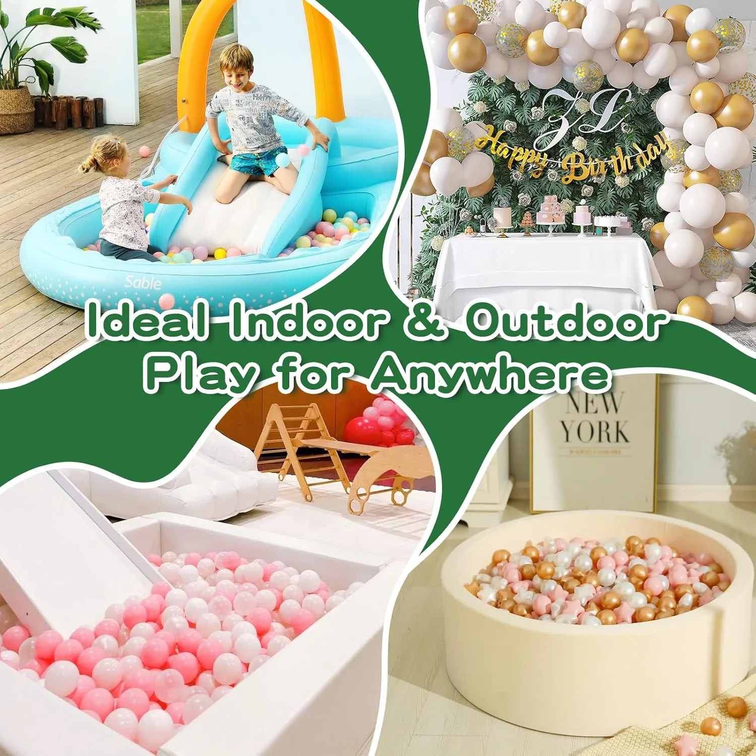 TRENDPLAY Plastic Balls for Ball Pits - Hollow Balls- Safe and Exciting Playtime - Perfect for Baby Pools, Birthday Party Decoration, 50 170 500