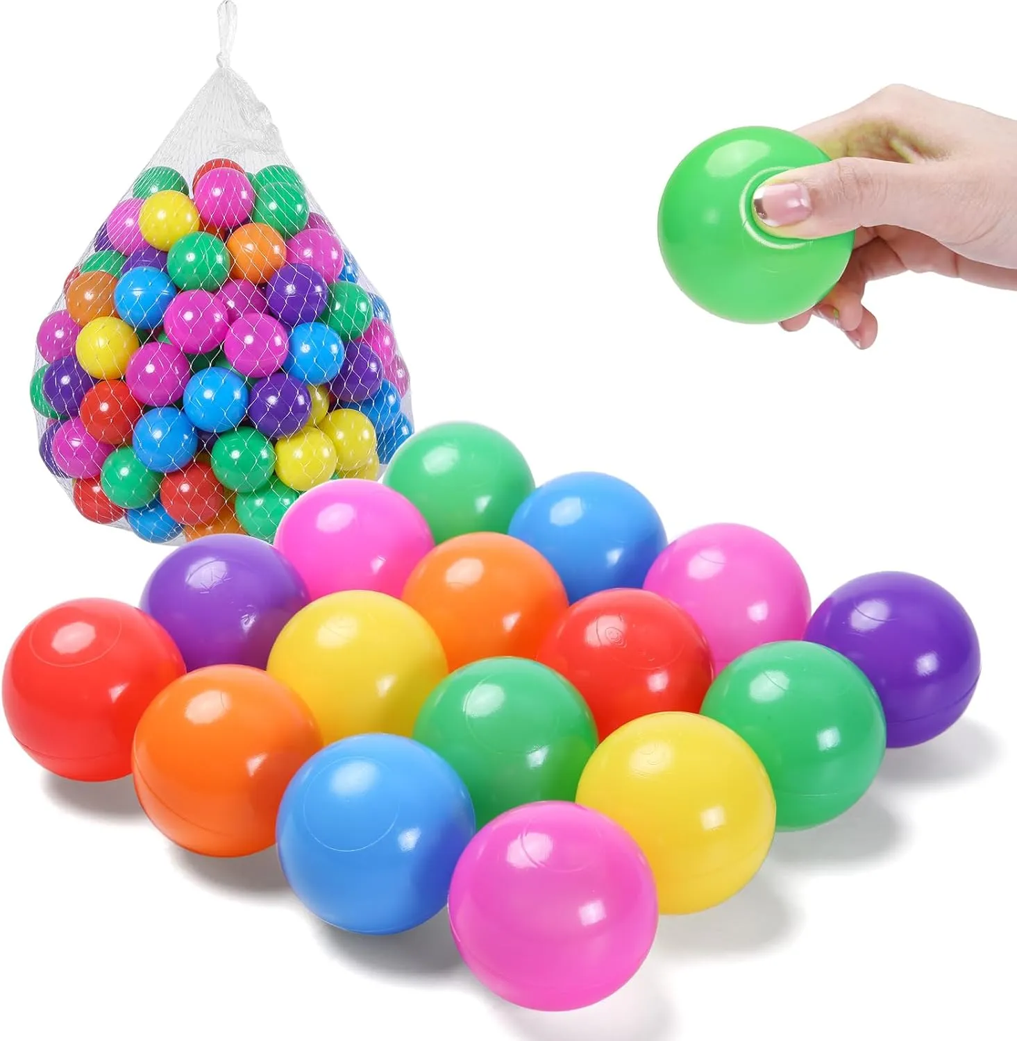 TRENDPLAY Plastic Balls for Ball Pits - Hollow Balls- Safe and Exciting Playtime - Perfect for Baby Pools, Birthday Party Decoration, 50 170 500