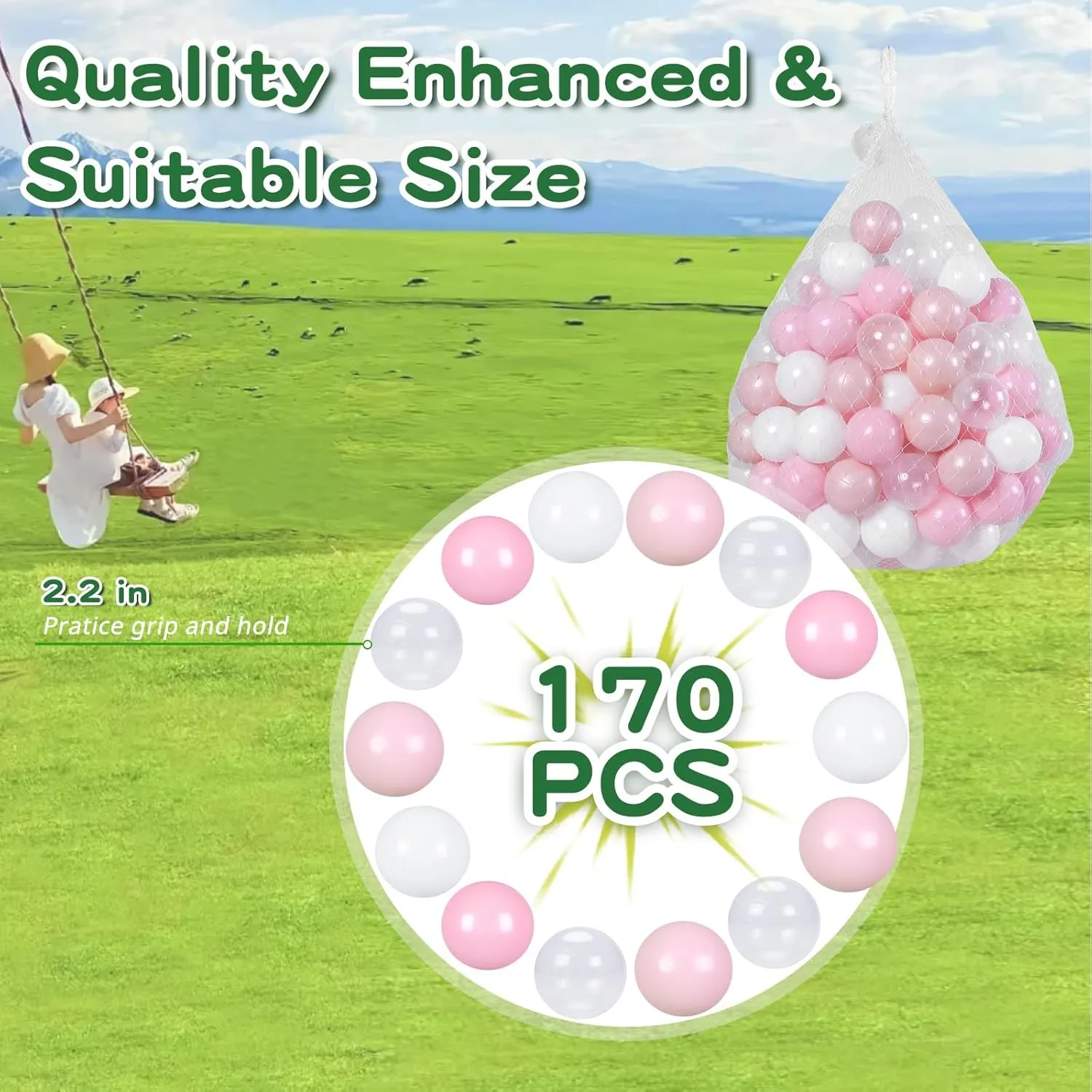 TRENDPLAY Plastic Balls for Ball Pits - Hollow Balls- Safe and Exciting Playtime - Perfect for Baby Pools, Birthday Party Decoration, 50 170 500