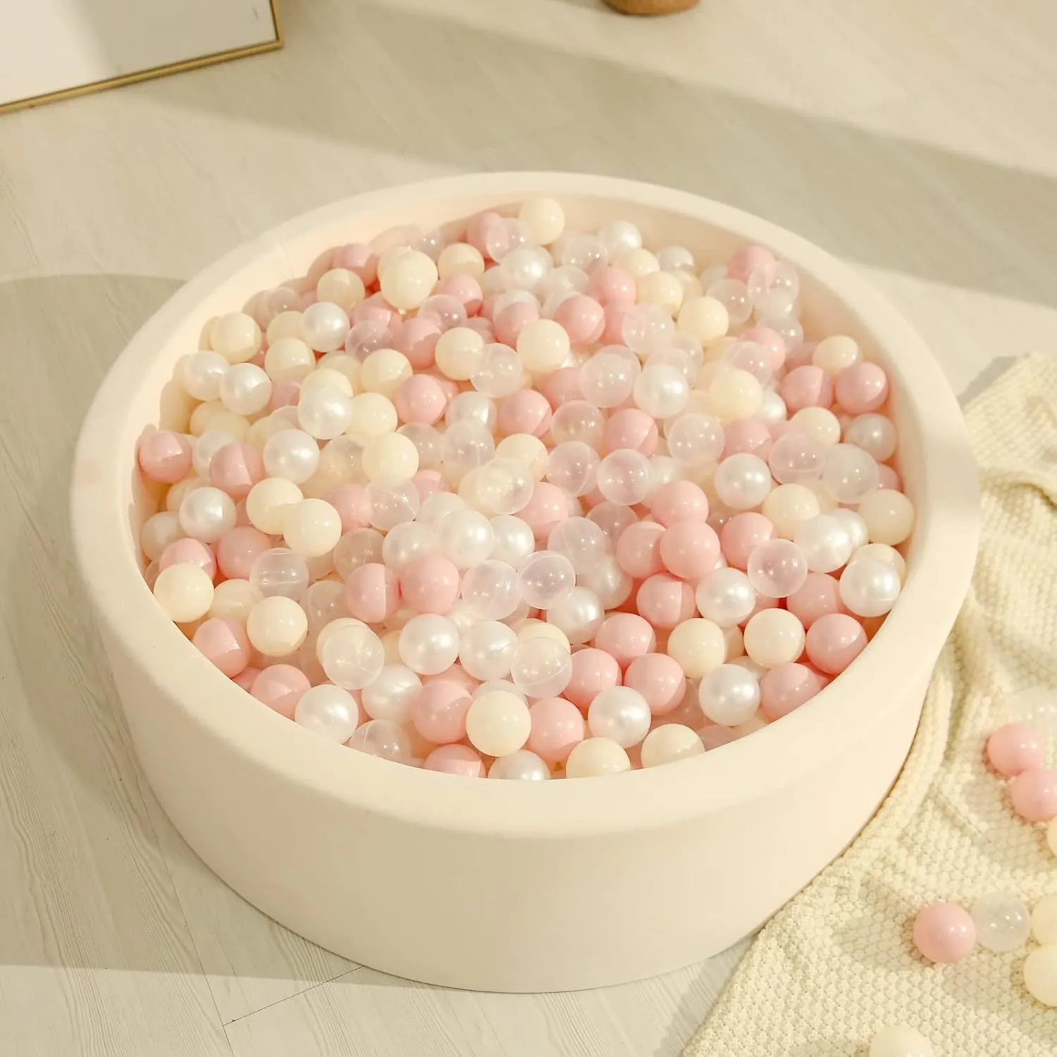 TRENDPLAY Plastic Balls for Ball Pits, Pack of 100 Hollow Balls, Perfect for Toddler Baby Pools,Party Decoration, 2.2 Inch 2.4 Inch 2.75 Inch