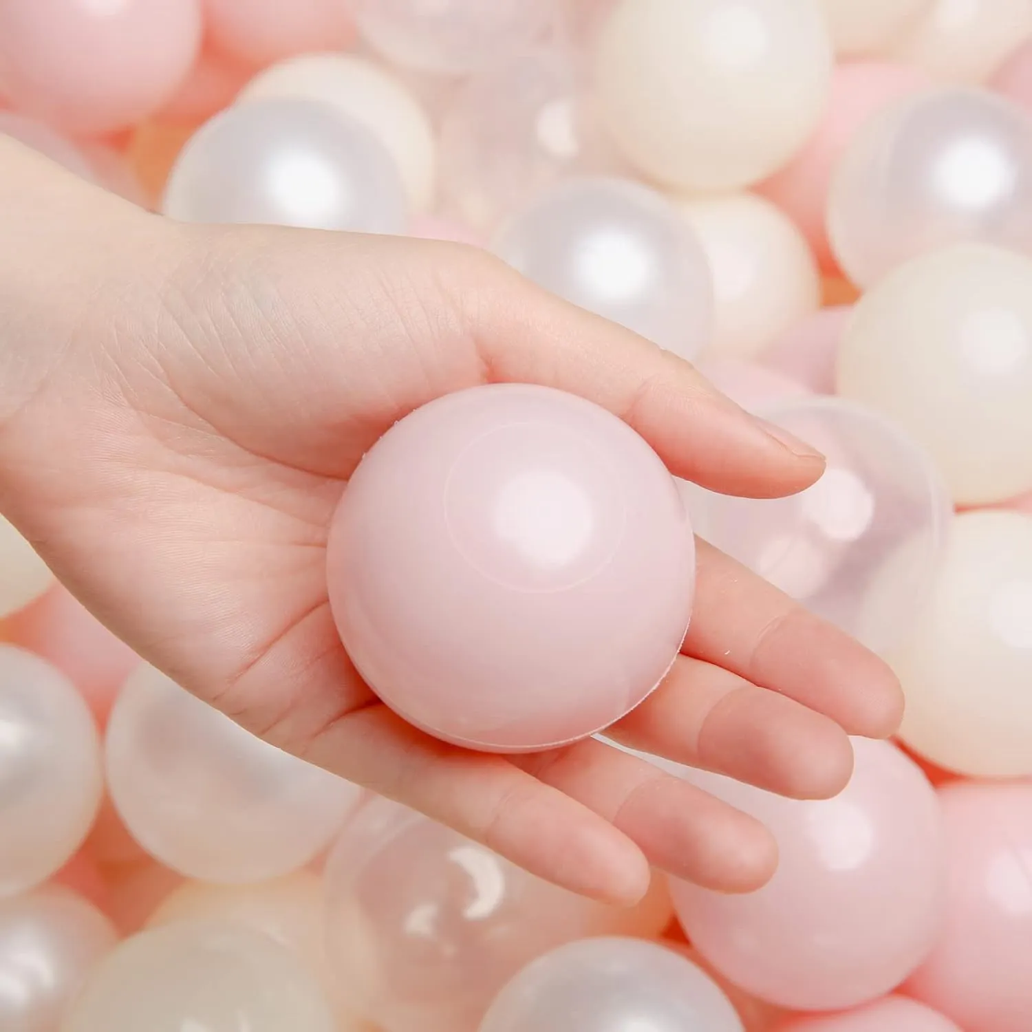 TRENDPLAY Plastic Balls for Ball Pits, Pack of 100 Hollow Balls, Perfect for Toddler Baby Pools,Party Decoration, 2.2 Inch 2.4 Inch 2.75 Inch