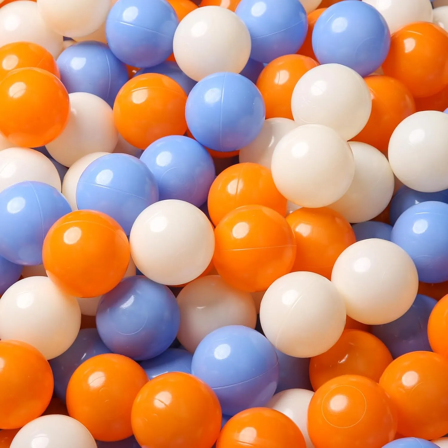 TRENDPLAY Plastic Balls for Ball Pits, Pack of 100 Hollow Balls, Perfect for Toddler Baby Pools,Party Decoration, 2.2 Inch 2.4 Inch 2.75 Inch