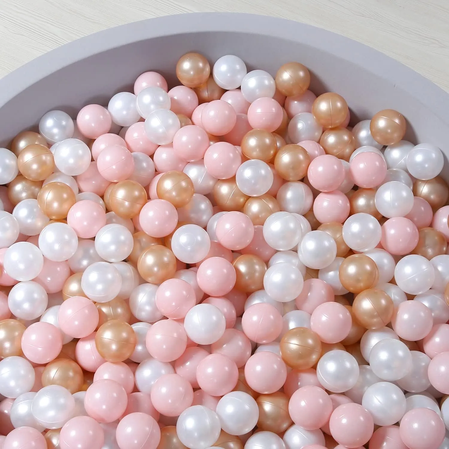 TRENDPLAY Plastic Balls for Ball Pits, Pack of 100 Hollow Balls, Perfect for Toddler Baby Pools,Party Decoration, 2.2 Inch 2.4 Inch 2.75 Inch