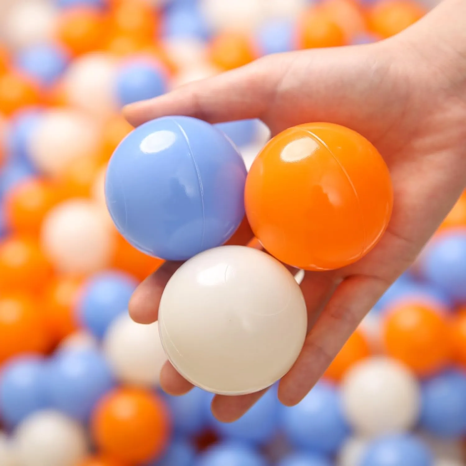 TRENDPLAY Plastic Balls for Ball Pits, Pack of 100 Hollow Balls, Perfect for Toddler Baby Pools,Party Decoration, 2.2 Inch 2.4 Inch 2.75 Inch
