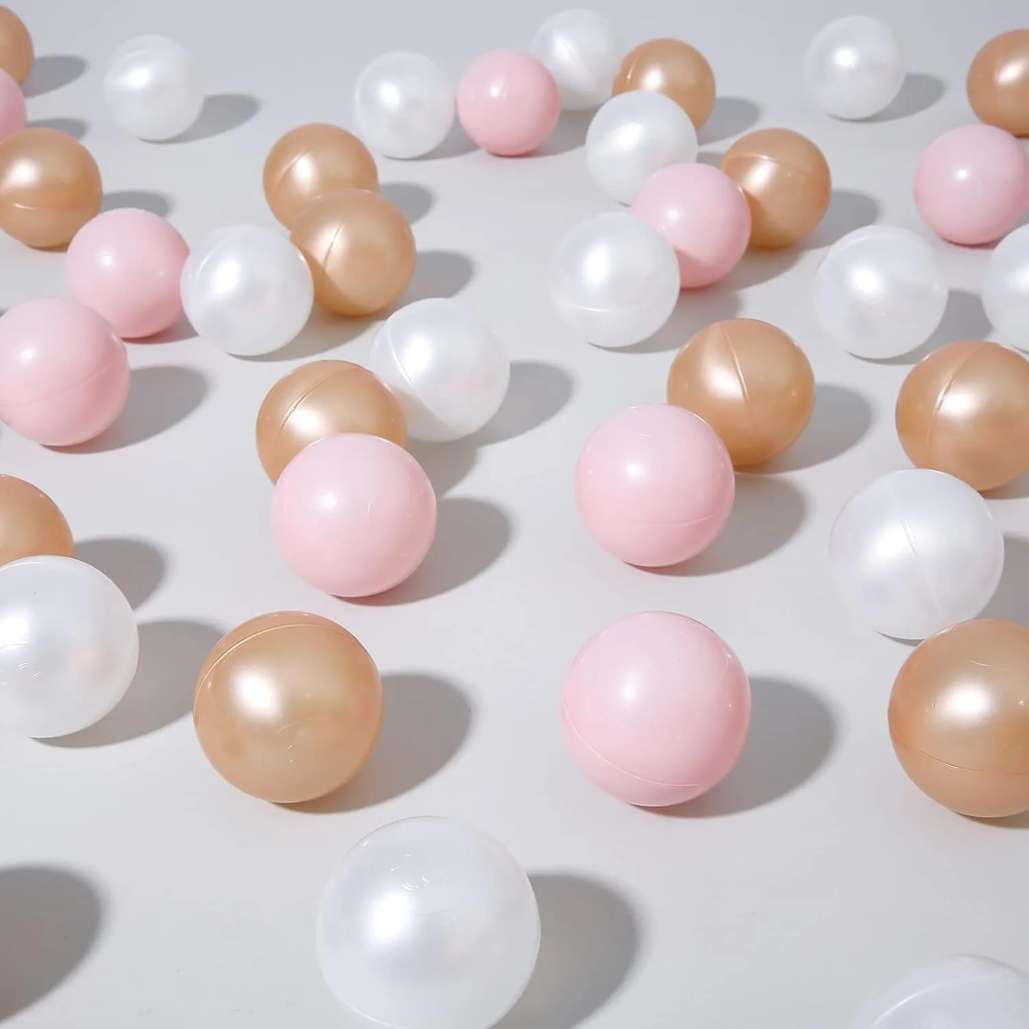 TRENDPLAY Plastic Balls for Ball Pits, Pack of 100 Hollow Balls, Perfect for Toddler Baby Pools,Party Decoration, 2.2 Inch 2.4 Inch 2.75 Inch