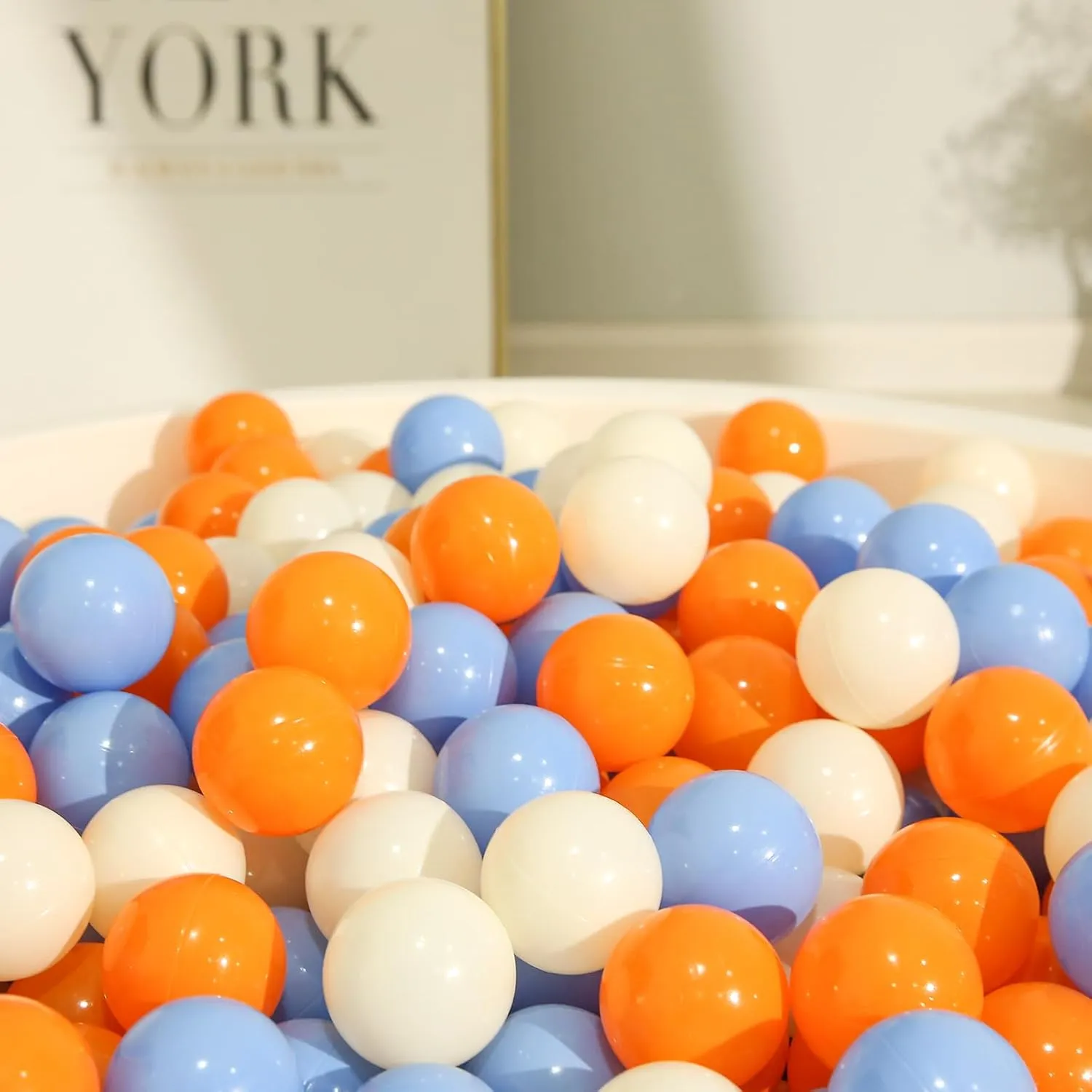 TRENDPLAY Plastic Balls for Ball Pits, Pack of 100 Hollow Balls, Perfect for Toddler Baby Pools,Party Decoration, 2.2 Inch 2.4 Inch 2.75 Inch