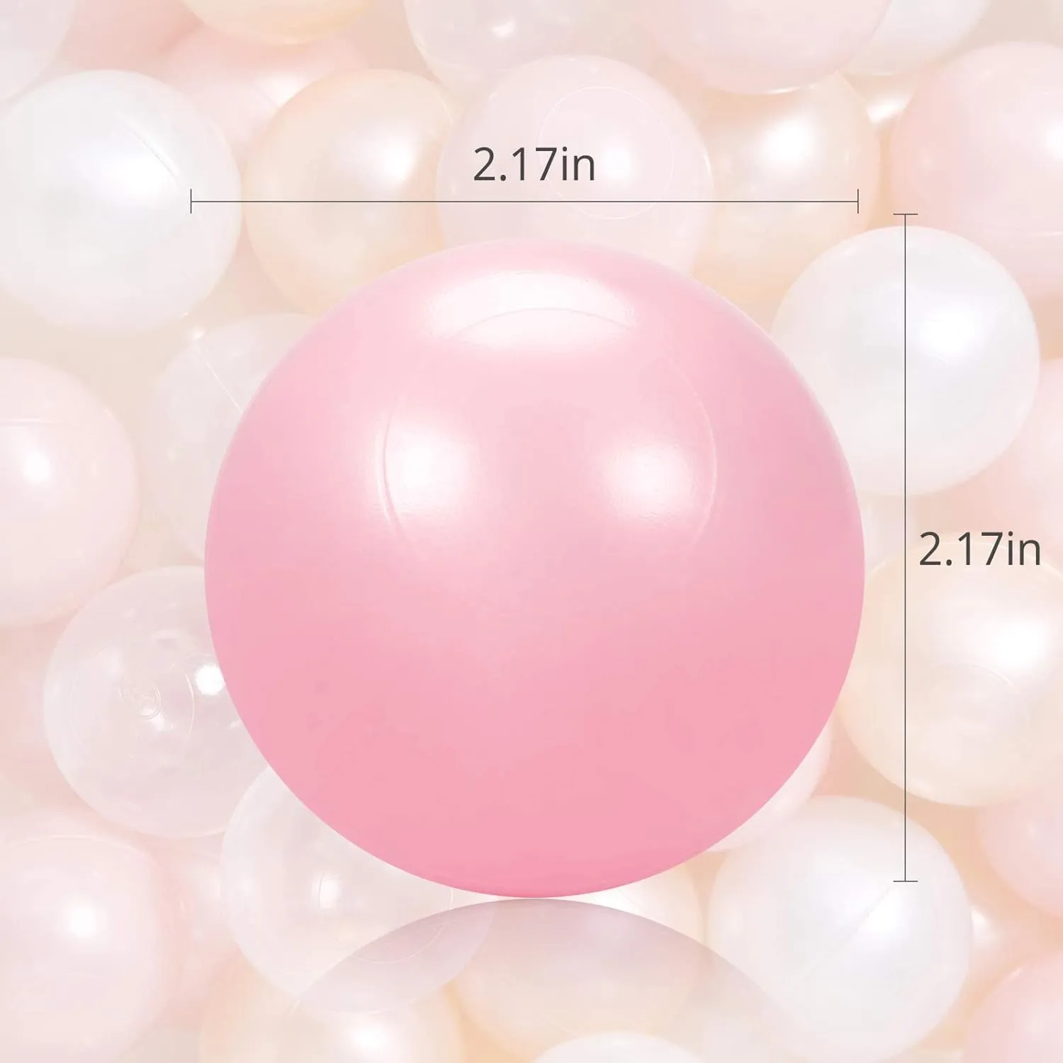 TRENDPLAY Plastic Balls for Ball Pits, Pack of 100 Hollow Balls, Perfect for Toddler Baby Pools,Party Decoration, 2.2 Inch 2.4 Inch 2.75 Inch