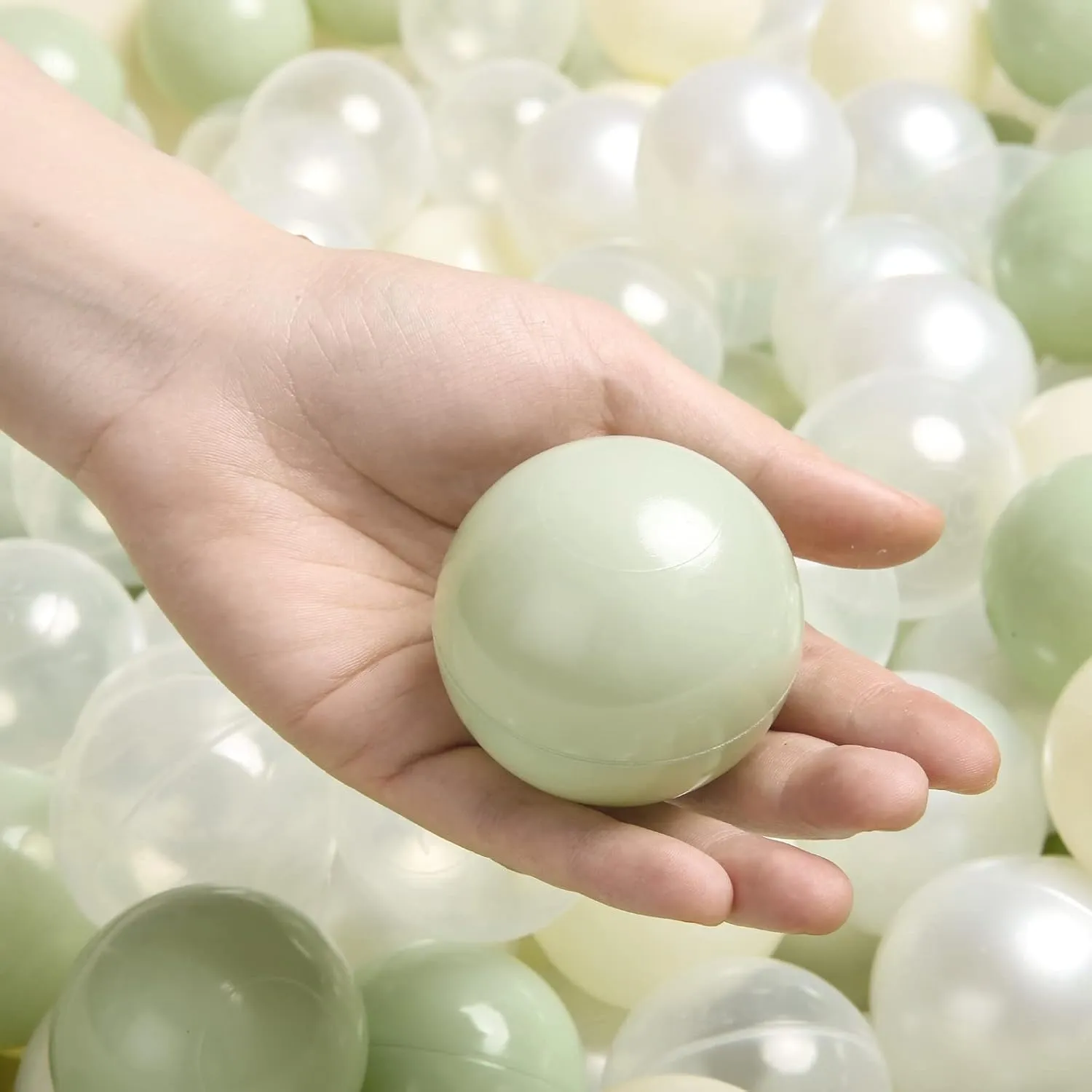 TRENDPLAY Plastic Balls for Ball Pits, Pack of 100 Hollow Balls, Perfect for Toddler Baby Pools,Party Decoration, 2.2 Inch 2.4 Inch 2.75 Inch