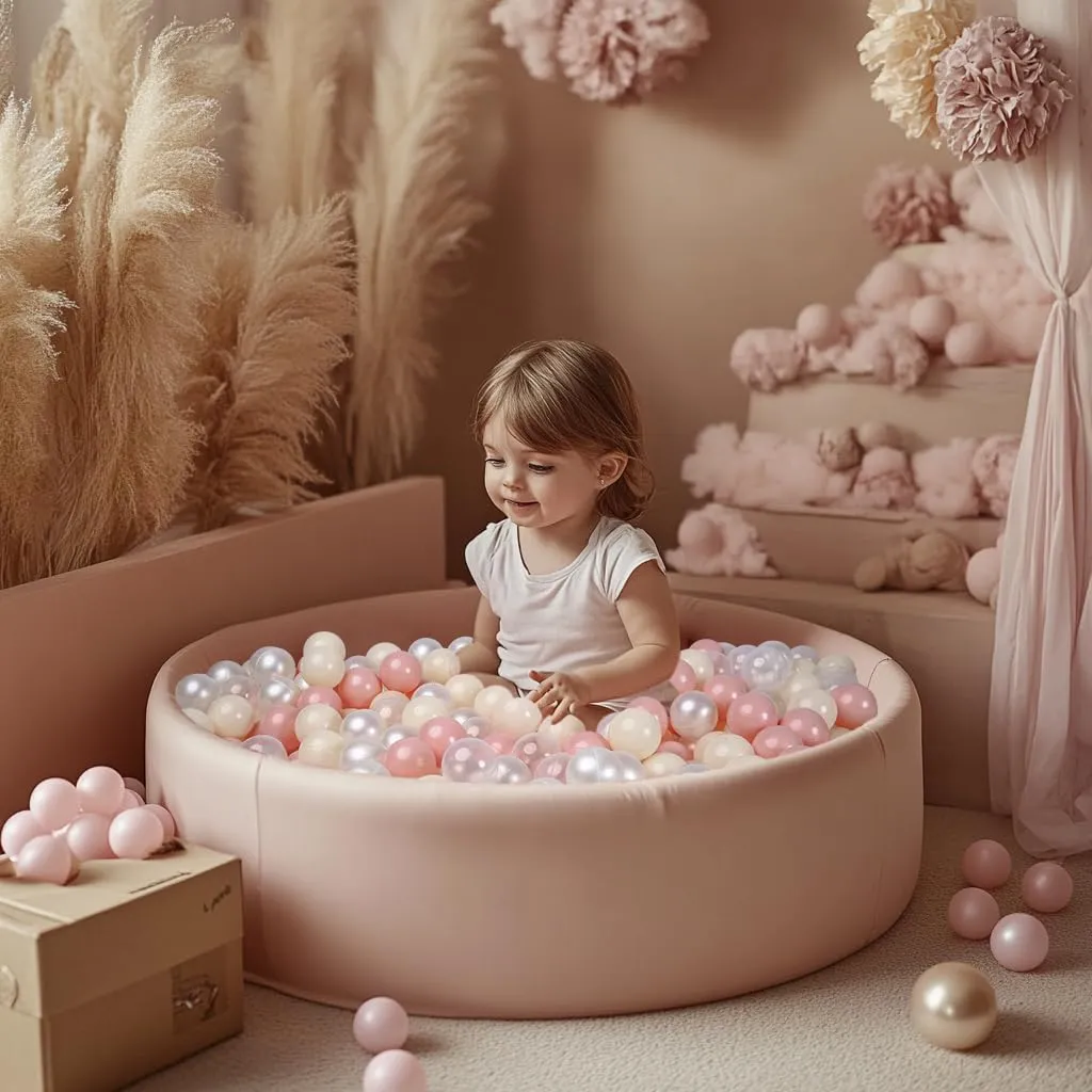 TRENDPLAY Plastic Balls for Ball Pits, Pack of 100 Hollow Balls, Perfect for Toddler Baby Pools,Party Decoration, 2.2 Inch 2.4 Inch 2.75 Inch