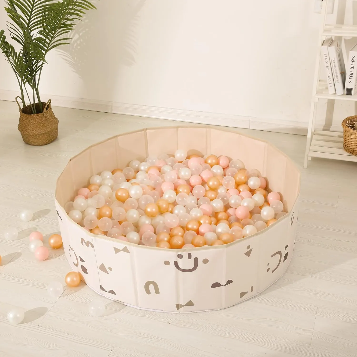 TRENDPLAY Plastic Balls for Ball Pits, Pack of 100 Hollow Balls, Perfect for Toddler Baby Pools,Party Decoration, 2.2 Inch 2.4 Inch 2.75 Inch