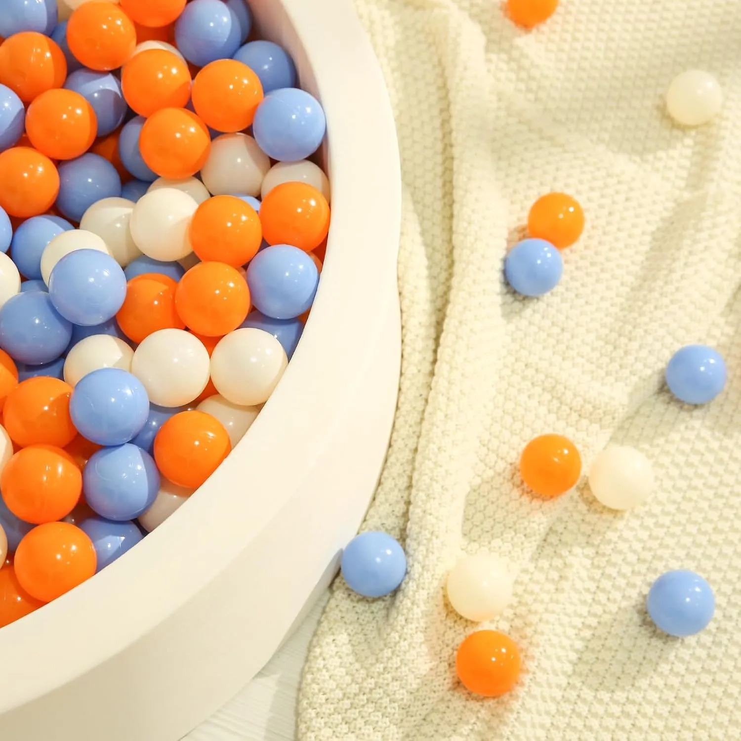 TRENDPLAY Plastic Balls for Ball Pits, Pack of 100 Hollow Balls, Perfect for Toddler Baby Pools,Party Decoration, 2.2 Inch 2.4 Inch 2.75 Inch