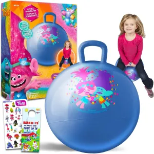 Trolls Hopper Ball Outdoor Toy Set - Bundle with 15" Trolls Hopper Ball for Boys and Girls Outdoor Activities, Parties Plus Stickers, More | Trolls Outdoor Toys for Toddlers