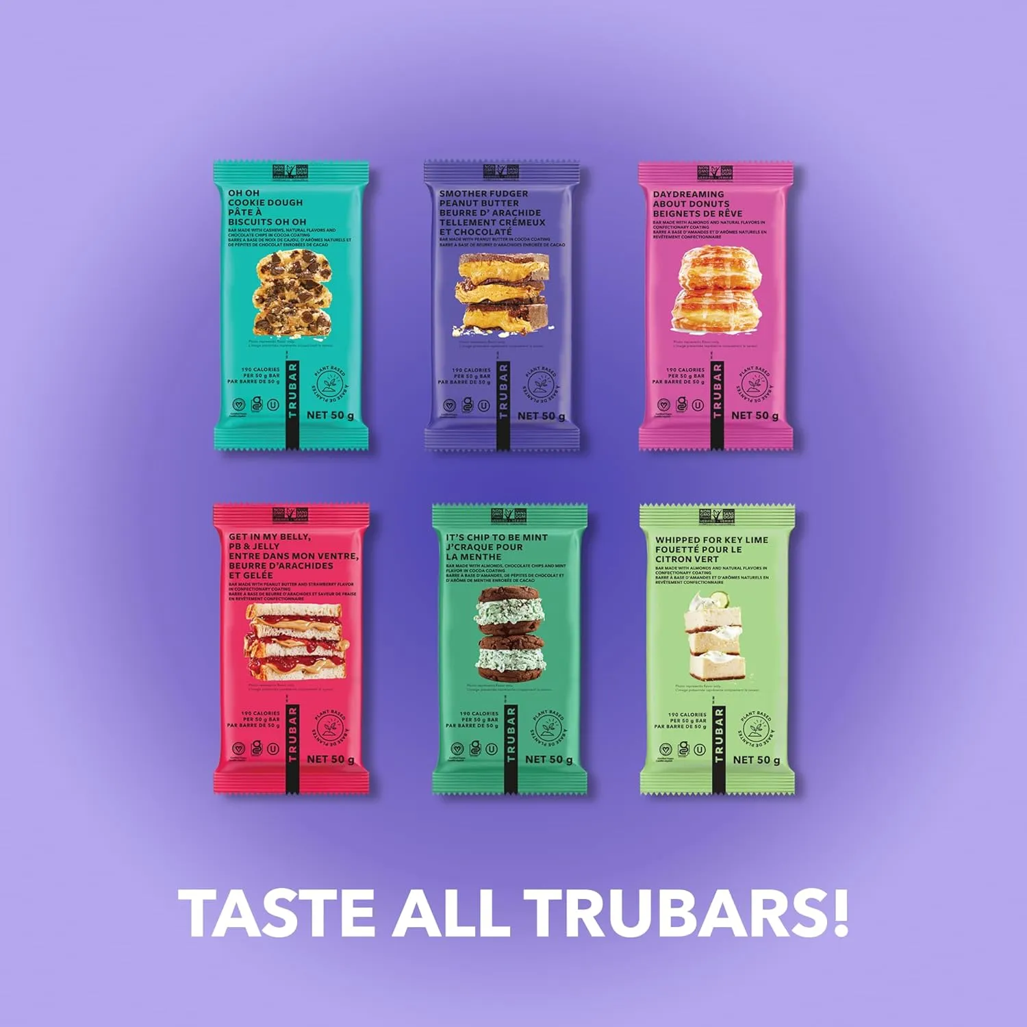 TRUBAR Vegan Protein Bar, Smother Fudger Peanut Butter, Gluten Free, Plant Based, High Fiber, Dairy Free, Low Fat, Non GMO, No Sugar Alcohols, 12G Lean Protein, 13G Fiber, Healthy Snack Bars, 12 CT