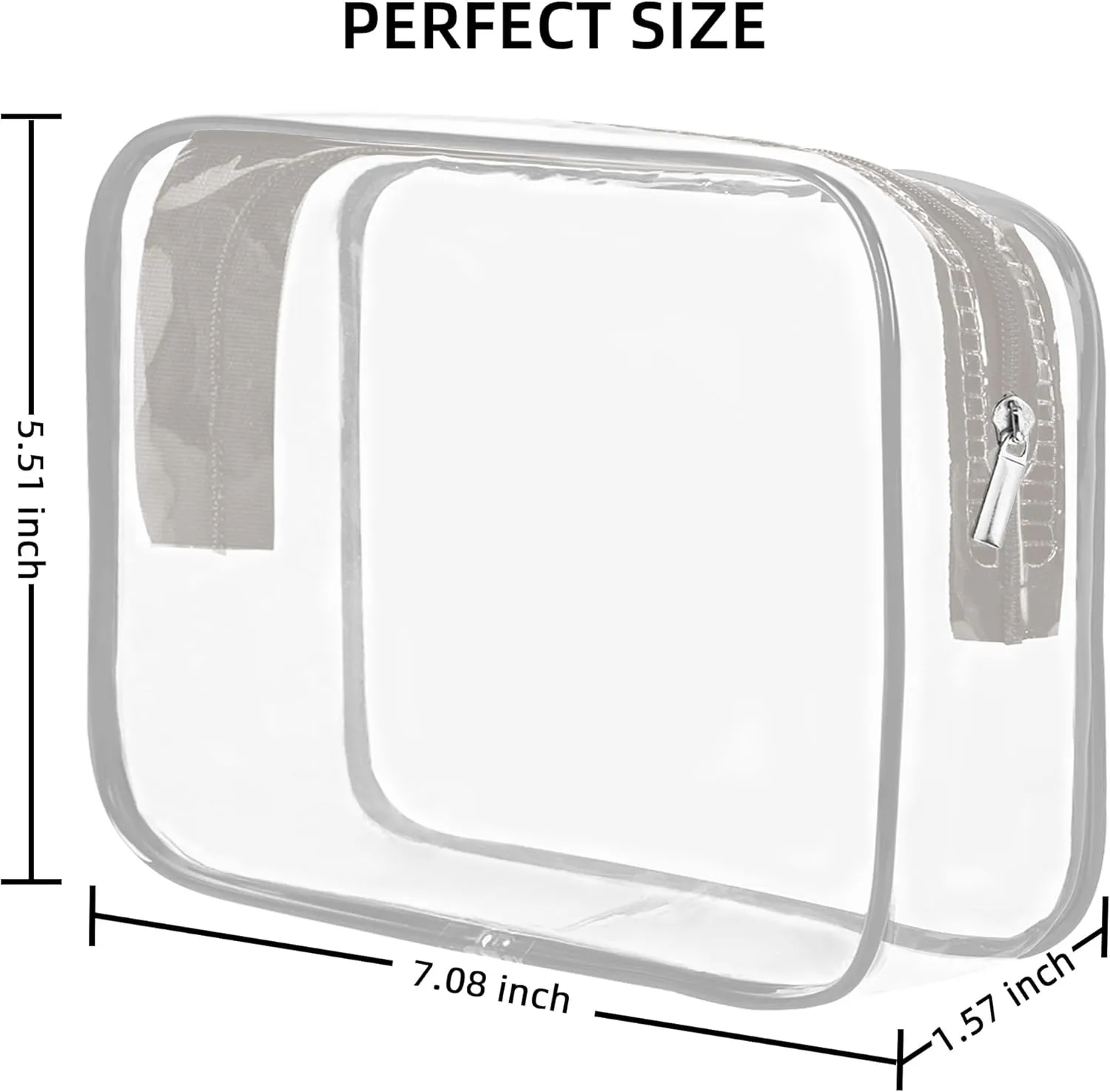 TSA Approved Toiletry Bag, Clear Travel Toiletry bag, Travel Makeup Cosmetic Bag Set for Women Men, Portable Toiletry Bag for Travel, Bathroom and Organizing (grey 12 packs)