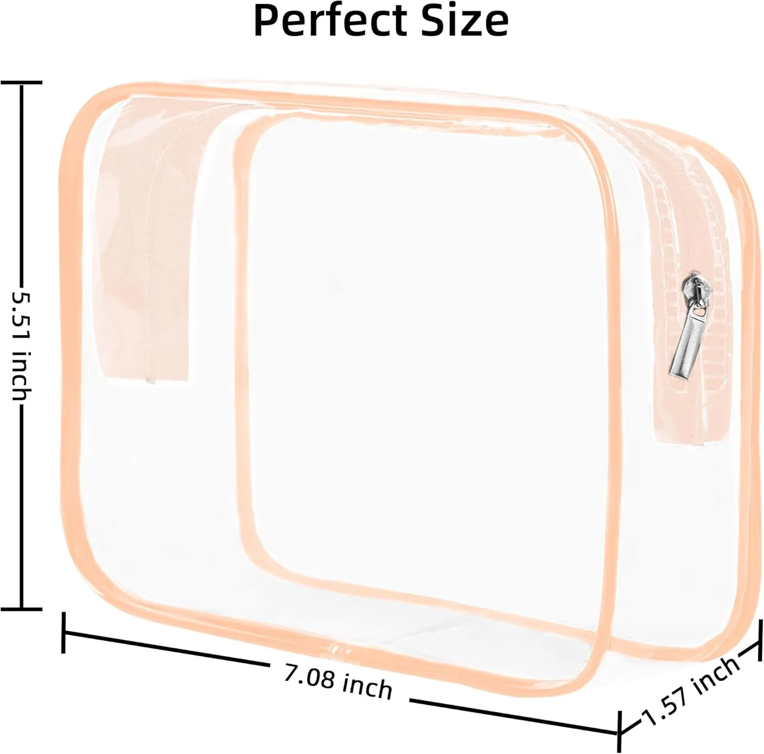 TSA Approved Toiletry Bag, Clear Travel Toiletry bag, Travel Makeup Cosmetic Bag Set for Women Men, Portable Toiletry Bag for Travel, Bathroom and Organizing (pink 12 packs)