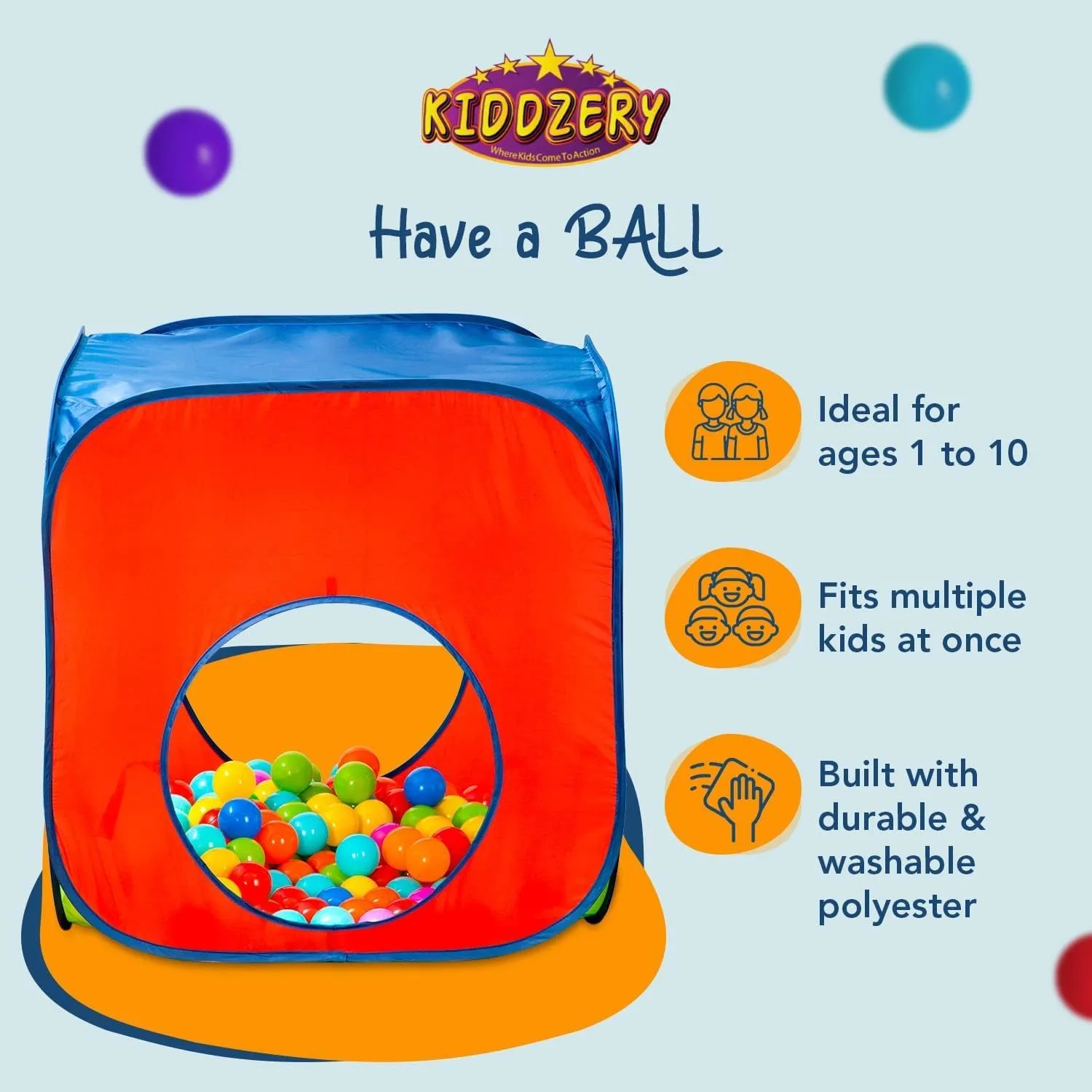 Tunnel and Ball Pit Play Tent | 3pc Pop Up Toddler Gym Tunnels with Tents for Kids, Toddlers, Infants Boys & Girls | Indoor & Outdoor Gift Game | Baby Crawling Pits for Playground (100 Balls Included)
