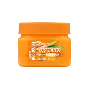 Turmeric Body Glow Scrub, 9.9 oz, Deep Exfoliating Cream for Skin Brightening and Hyperpigmentation