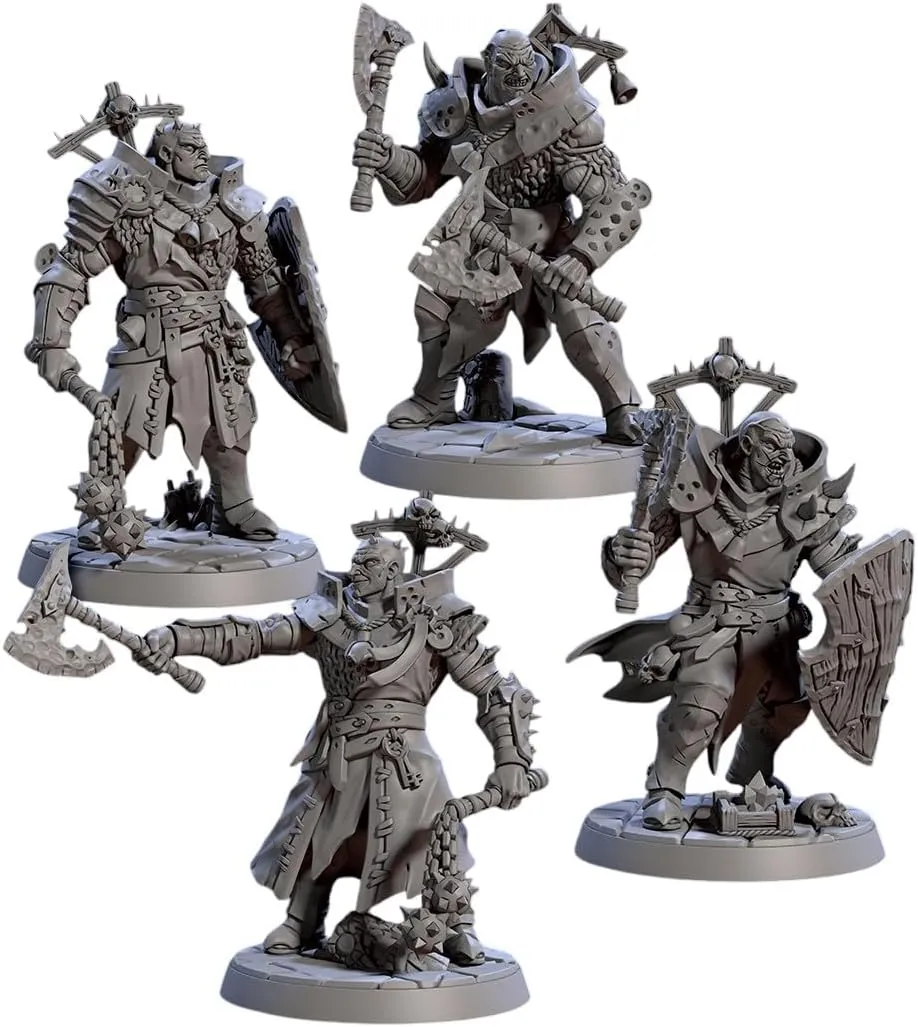 TYL Plague Knights Unpainted Miniature for War Gaming | RPG Scale Figures, Detailed Tabletop Board Game Accessories | Realistic Tabletop Miniatures (Combo of 4, 40mm)
