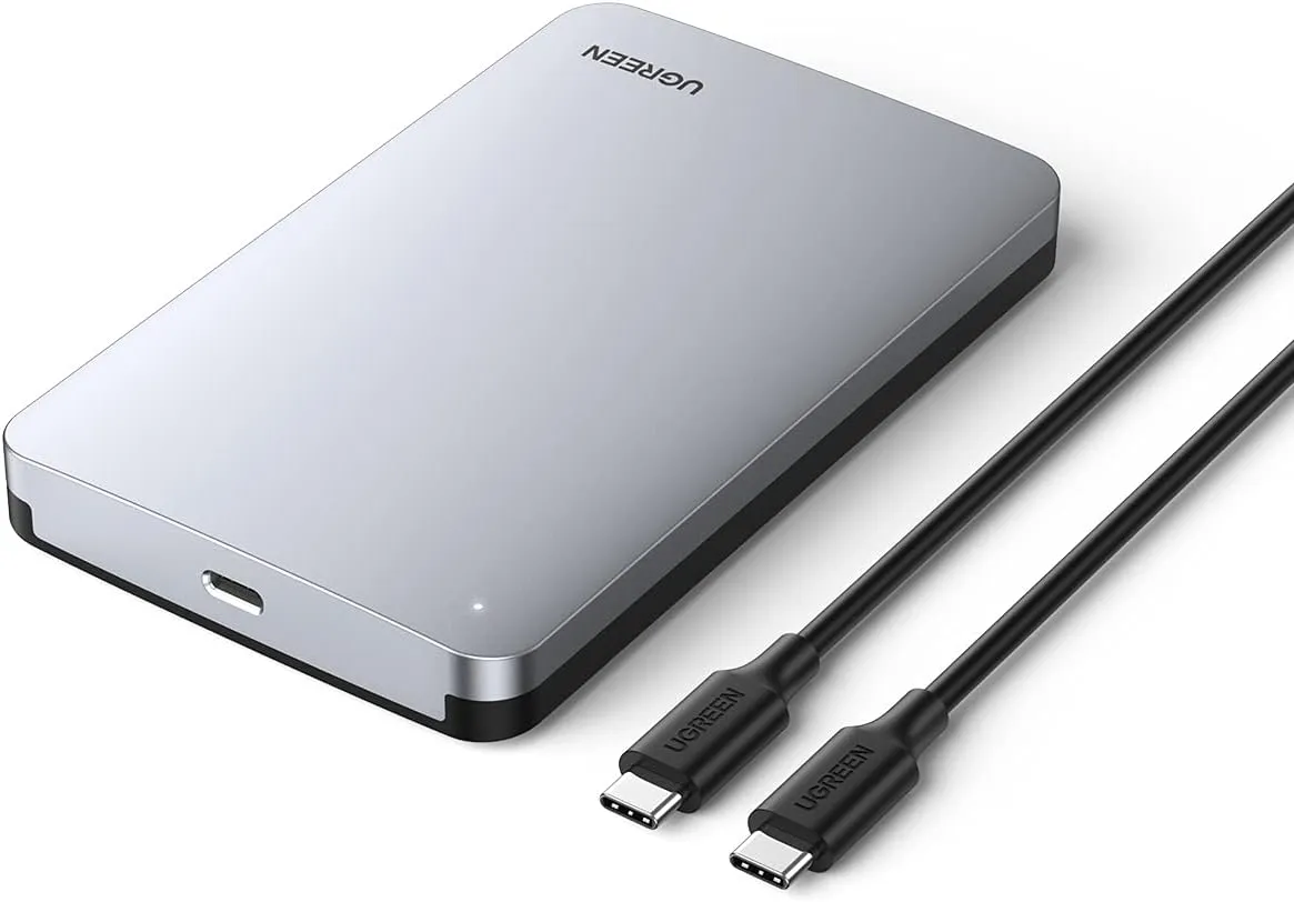 UGREEN USB C Hard Drive Enclosure for 2.5" SATA SSD HDD Aluminum USB C to SATA Adapter USB 3.1 Gen 2 Support UASP SATA III Compatible with MacBook Pro Air WD Seagate Toshiba Samsung Hitachi