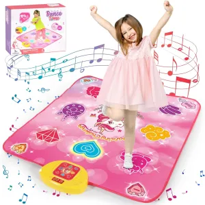 Unicorn Dance Mat, Unicorn Toys for Girls Age 4-6, Girls Toys Age 6-8, Adjustable Volume with LED, 6 Game Modes, Electronic Dancing Mat as Christmas Birthday Gift for 3 4 5 6 7 8 9  Girls