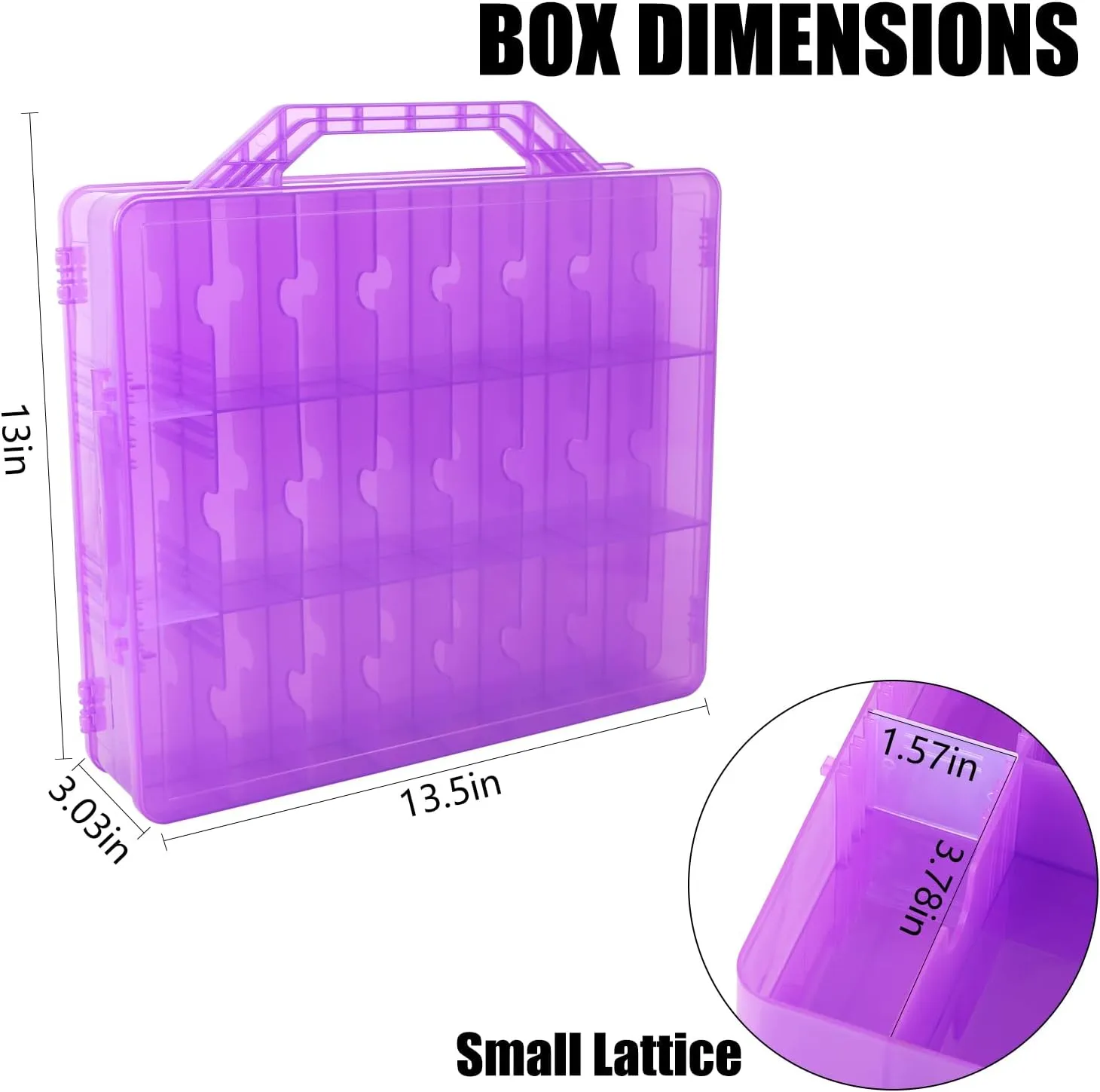 Universal Nail Polish Holder Gel Nail Polish Organizer Case for 48 Bottles Adjustable Dividers Space Saver,Double Sided Storage for Nail Bottles Mini Cars Threads Essential Oils (Purple)
