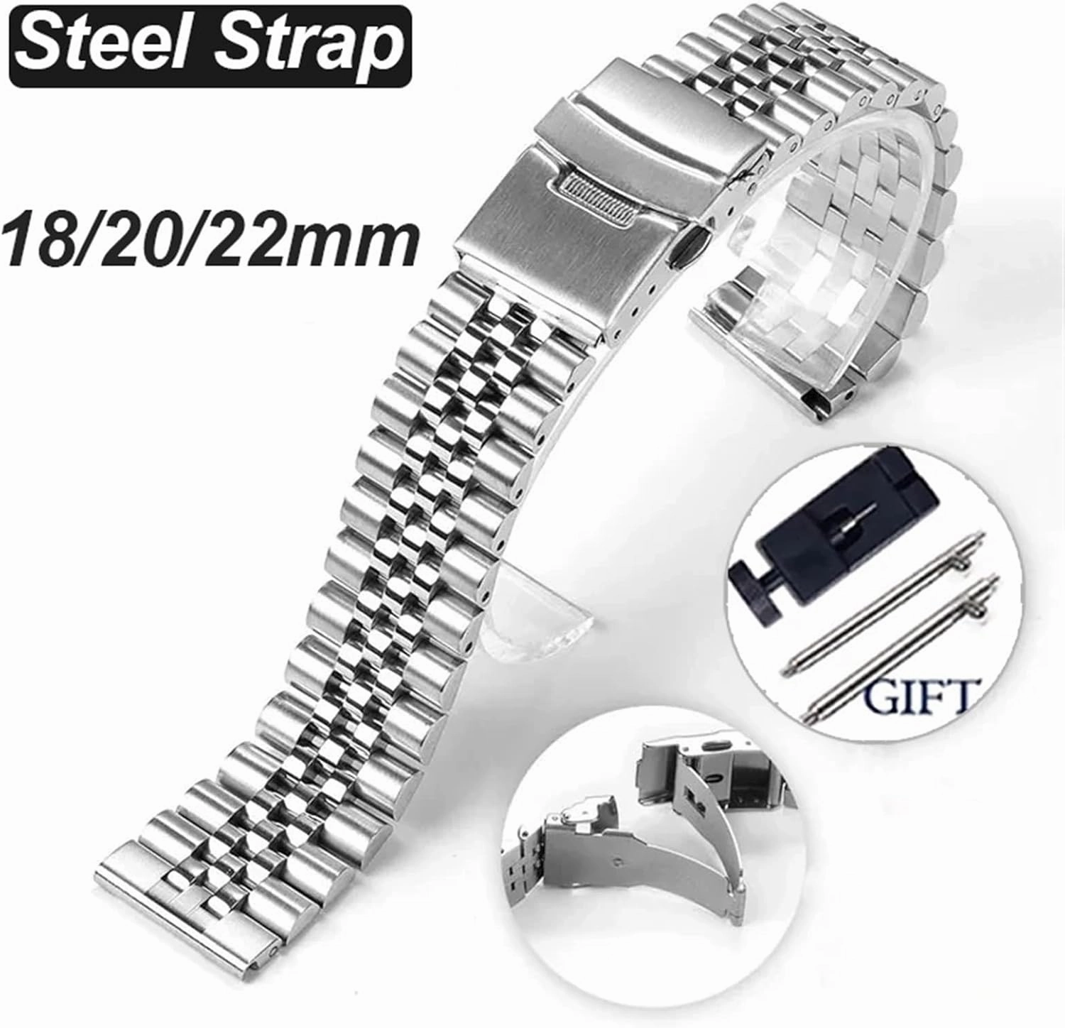 Universal Solid Stainless Steel Watch Band For Traditional Watch Smart Watch Quartz Watch Unisex Watch Band