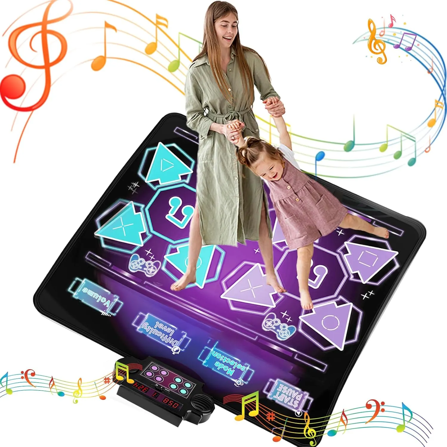 Upgraded Extra Large Dance mat for Kids Ages 8-12 Kids Dance Mat Toys Electronic Dance Mats Music Dance Mats for Girls 8-12 Girls Toys Age 6-8 Dance Mat for Toddlers 3-5 Double Dance Mat
