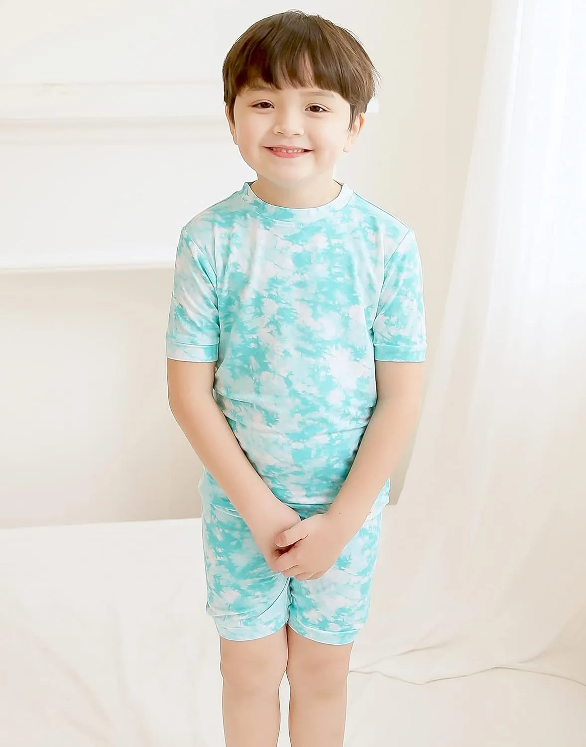 VAENAIT BABY Infant Toddler Kids Junior Soft Bamboo Pajamas Tie Dye Short Summer Pjs 2pcs Set 6M-12Y