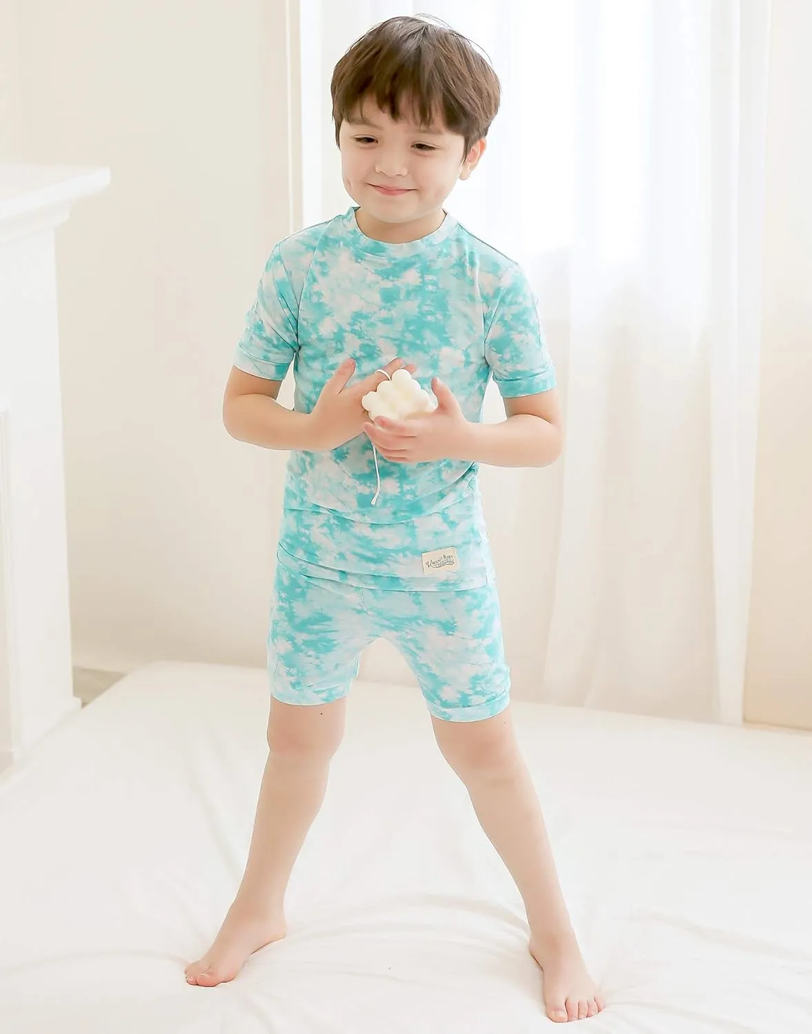 VAENAIT BABY Infant Toddler Kids Junior Soft Bamboo Pajamas Tie Dye Short Summer Pjs 2pcs Set 6M-12Y