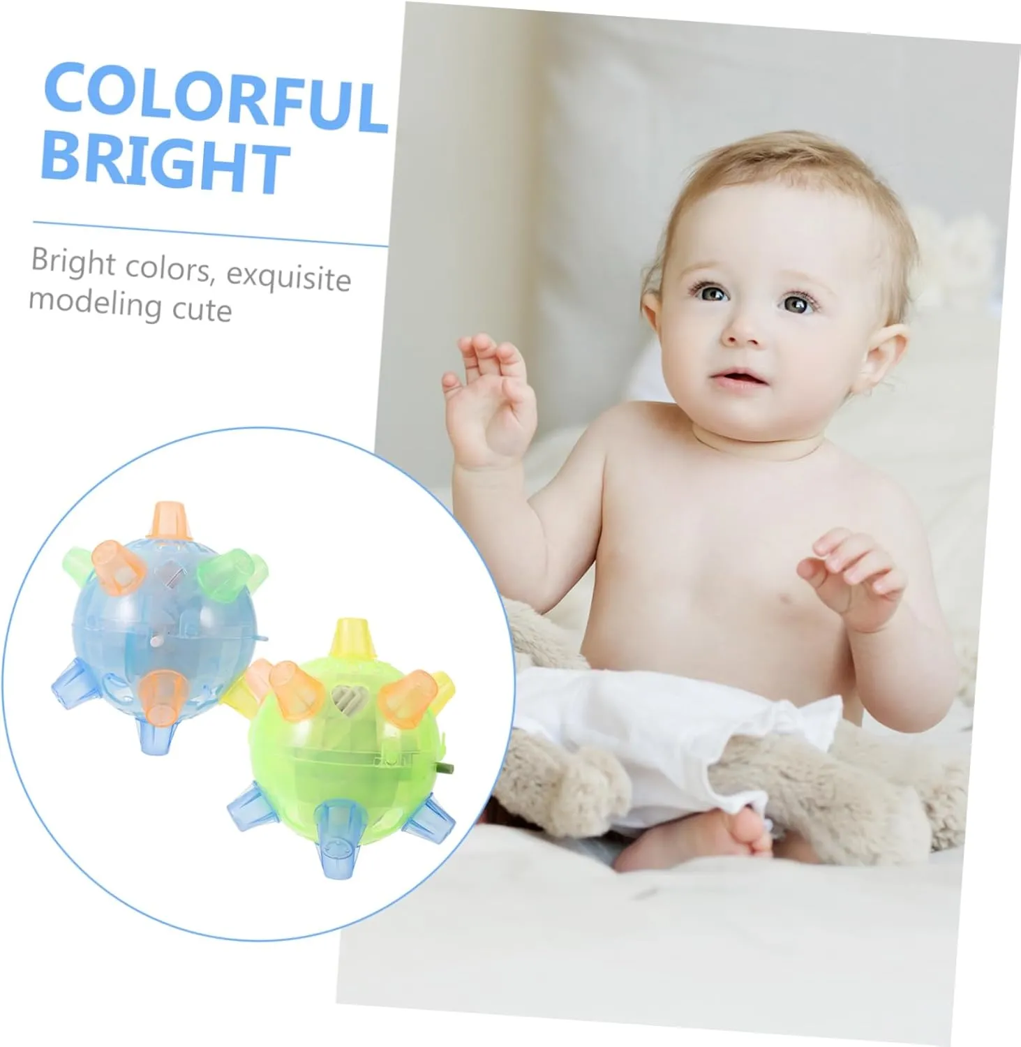 Vaguelly 2pcs Childrens Jumping Ball for Kids, Glow Dancing Ball Toy