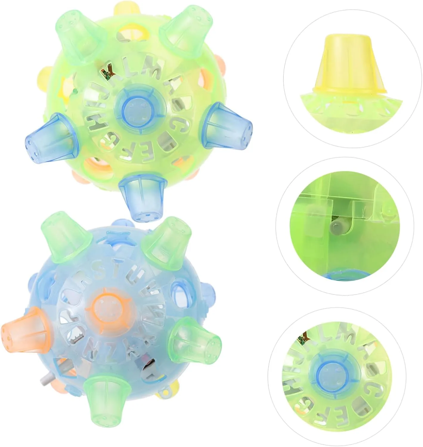 Vaguelly 2pcs Childrens Jumping Ball for Kids, Glow Dancing Ball Toy