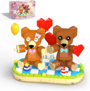 Valentine’s Brown Bear Building Toy Sets for Adult, Art Love Collectible Home Wedding Decor, Cute Bears with Heart, Valentines, Easter Birthday Gift for Kids 8  (289pcs)