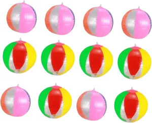 VANZACK 12 Pcs Inflatable Light Up Beach Balls Colorful Pool for Adults for Decoration and Fun at Parties Random Colors