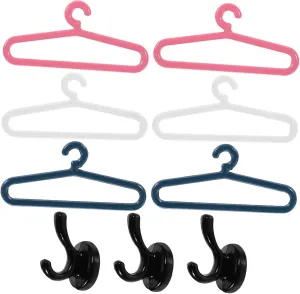 VANZACK 5 Sets Compact Mini Doll House Hangers Dress Outfit Holders Dress Outfit Holders Miniature Hangers Versatile Decor