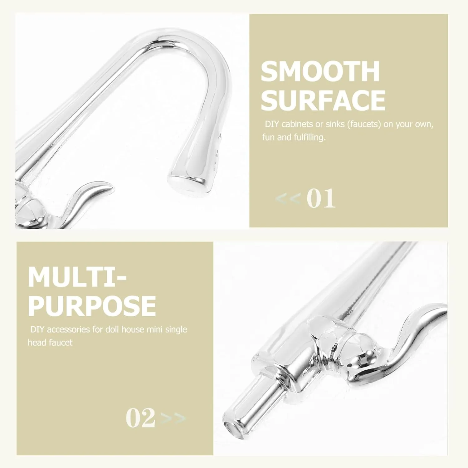 VANZACK 5sets Mini Doll House Accessory Miniature Faucet Mini Bathroom Sink Realistic Design Plastics Material 4pcs*5